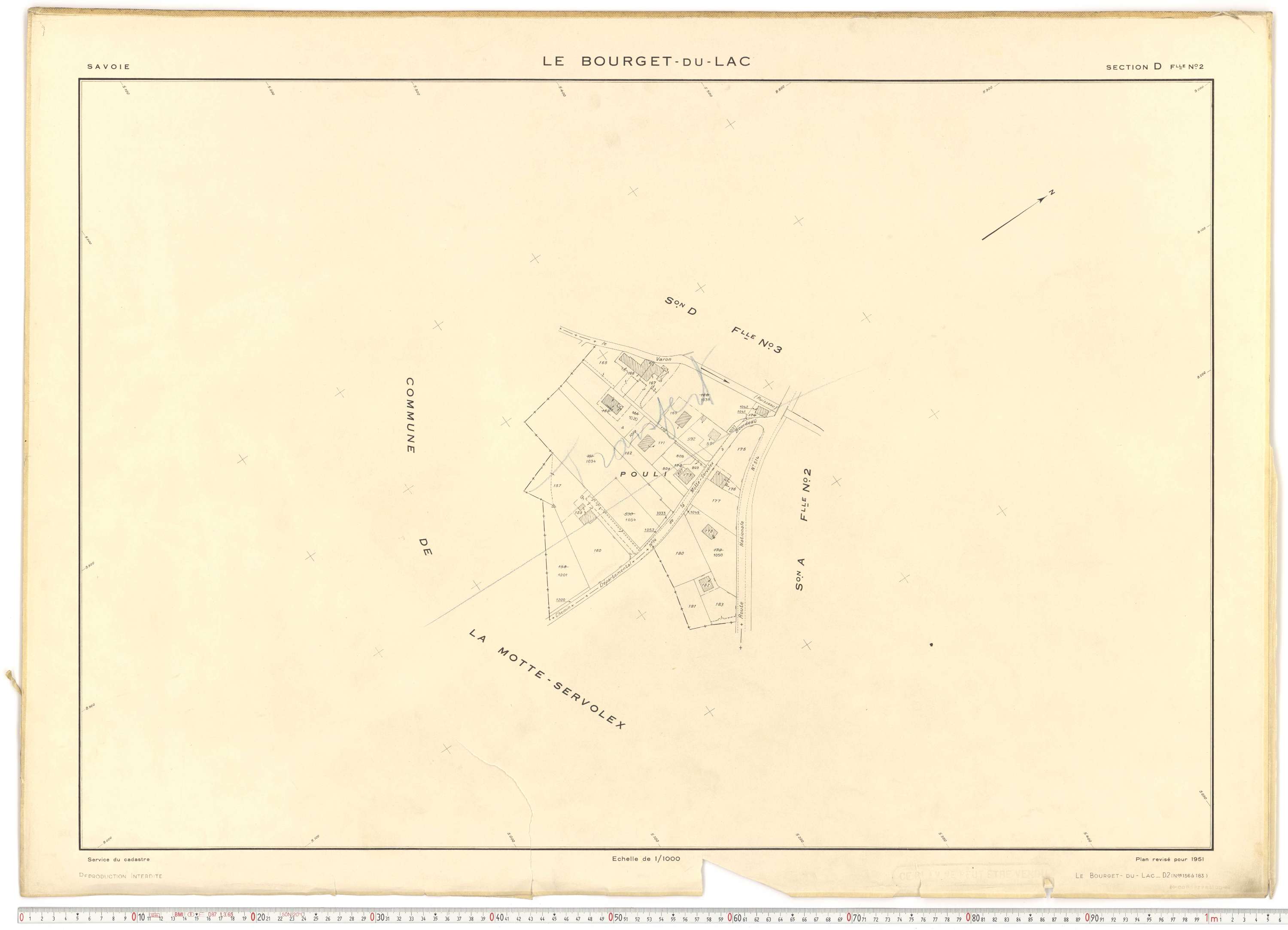 Le Bourget-du-Lac - Cadastre rénové (1951).