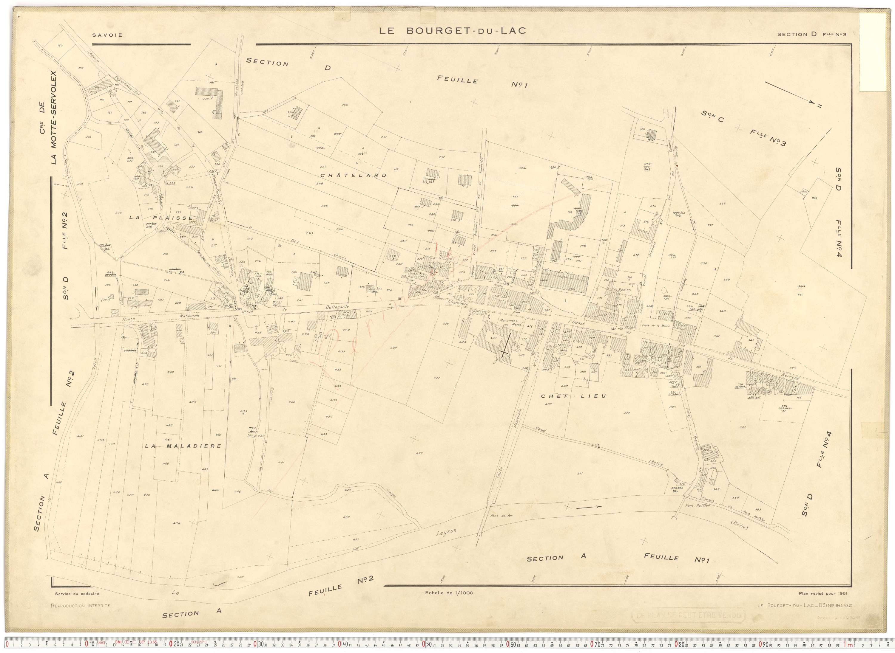 Le Bourget-du-Lac - Cadastre rénové (1951).