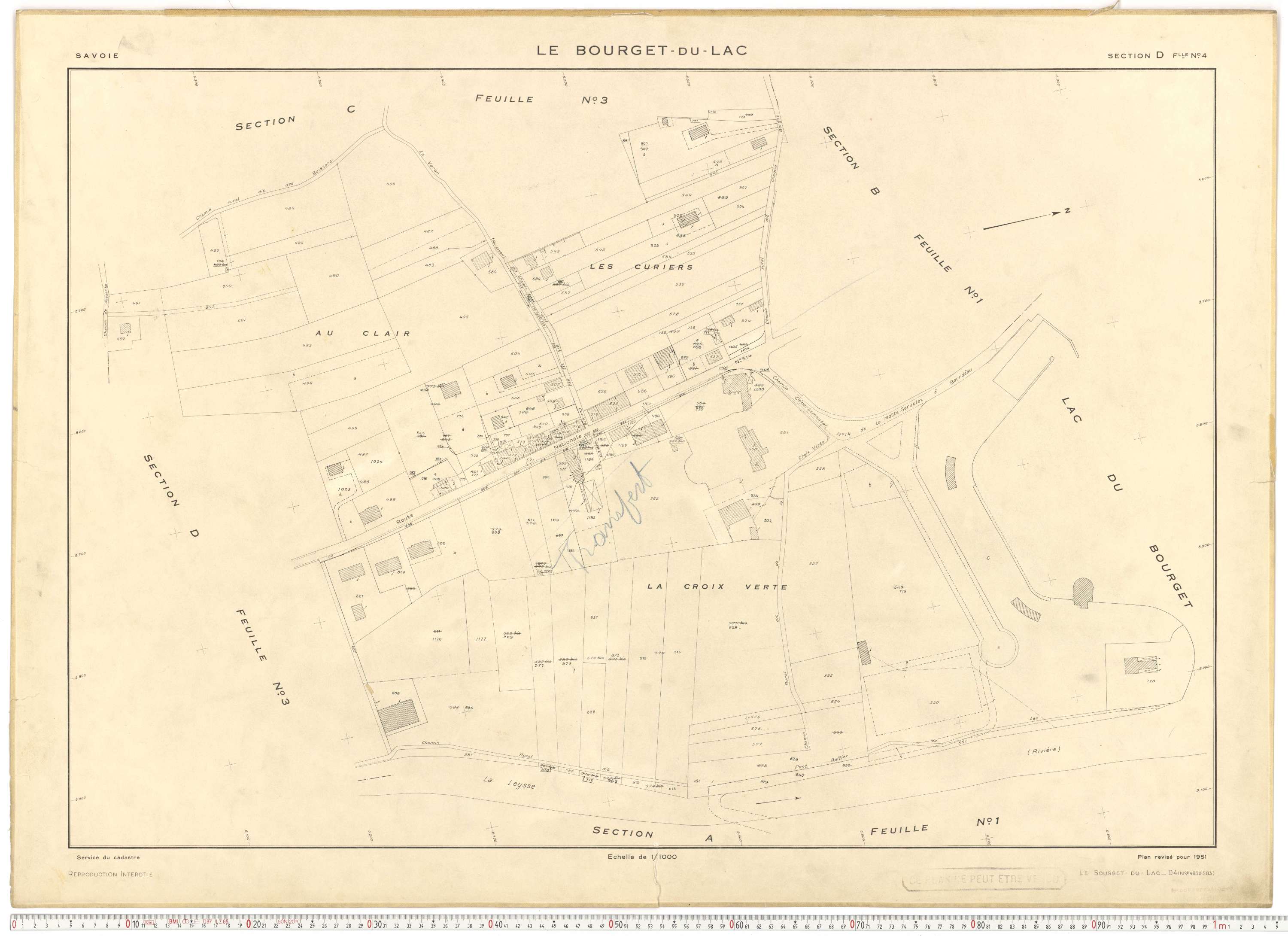Le Bourget-du-Lac - Cadastre rénové (1951).