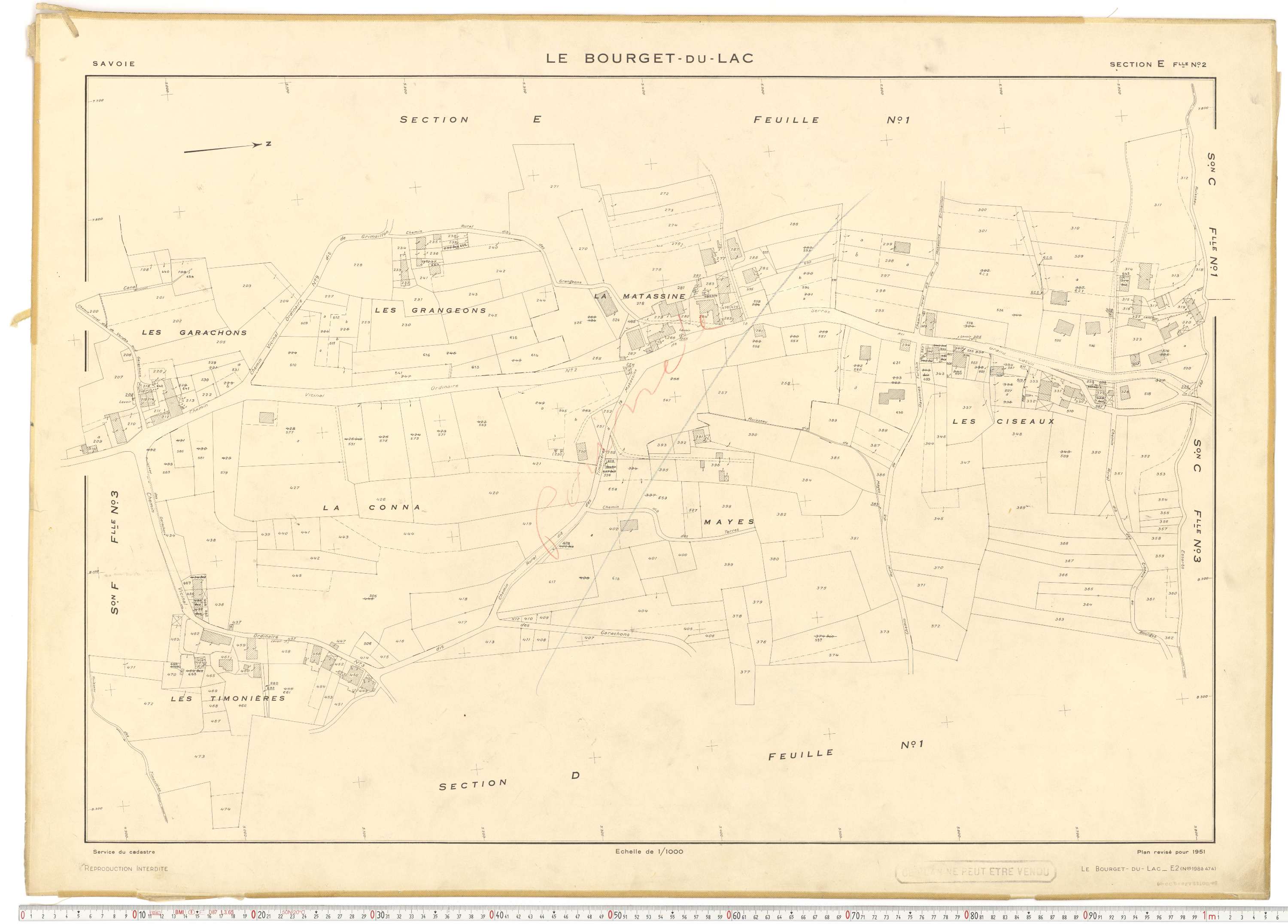 Le Bourget-du-Lac - Cadastre rénové (1951).