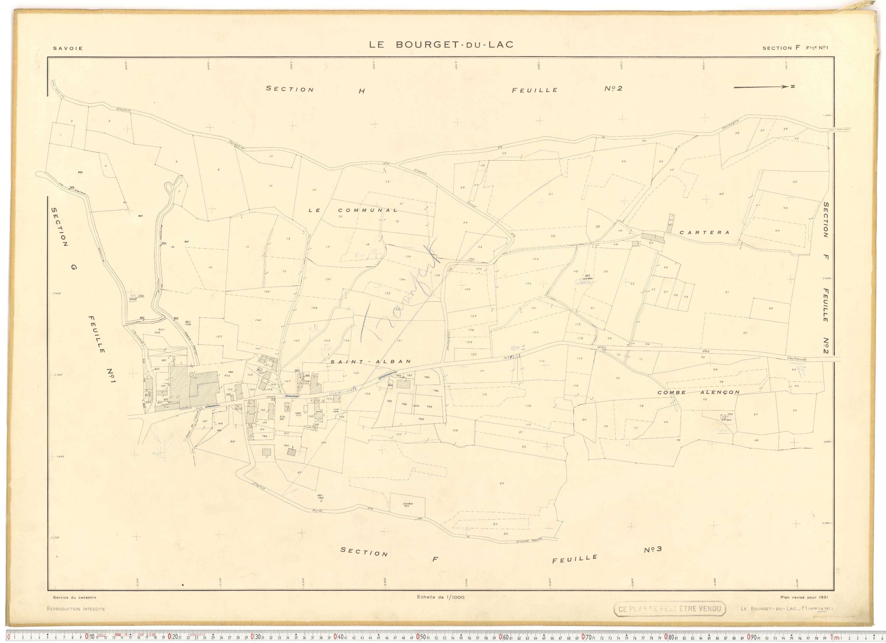 Le Bourget-du-Lac - Cadastre rénové (1951).