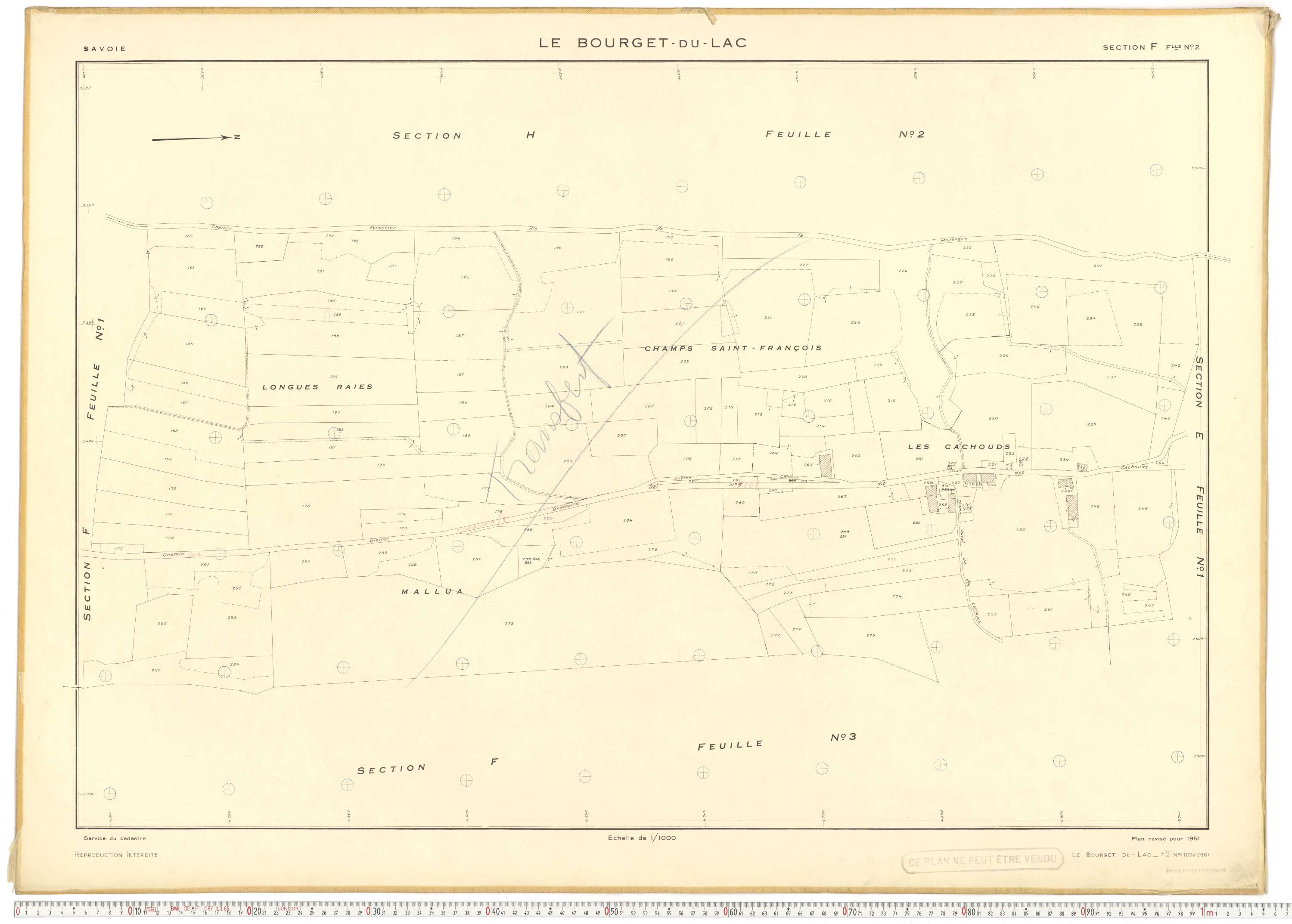 Le Bourget-du-Lac - Cadastre rénové (1951).