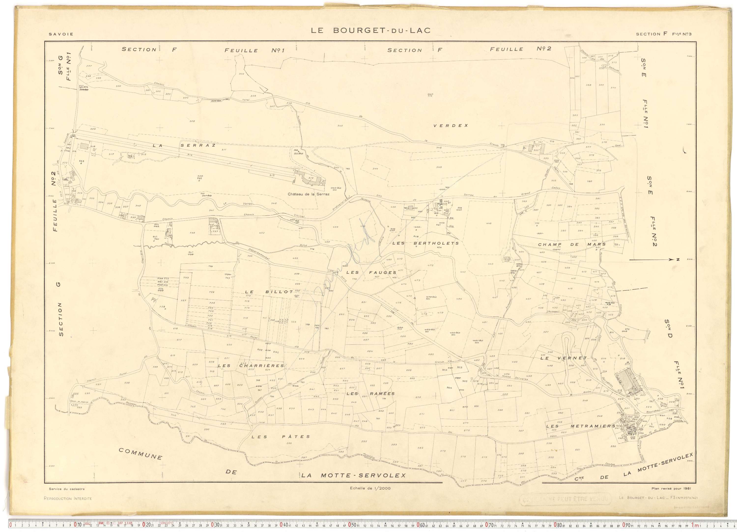 Le Bourget-du-Lac - Cadastre rénové (1951).