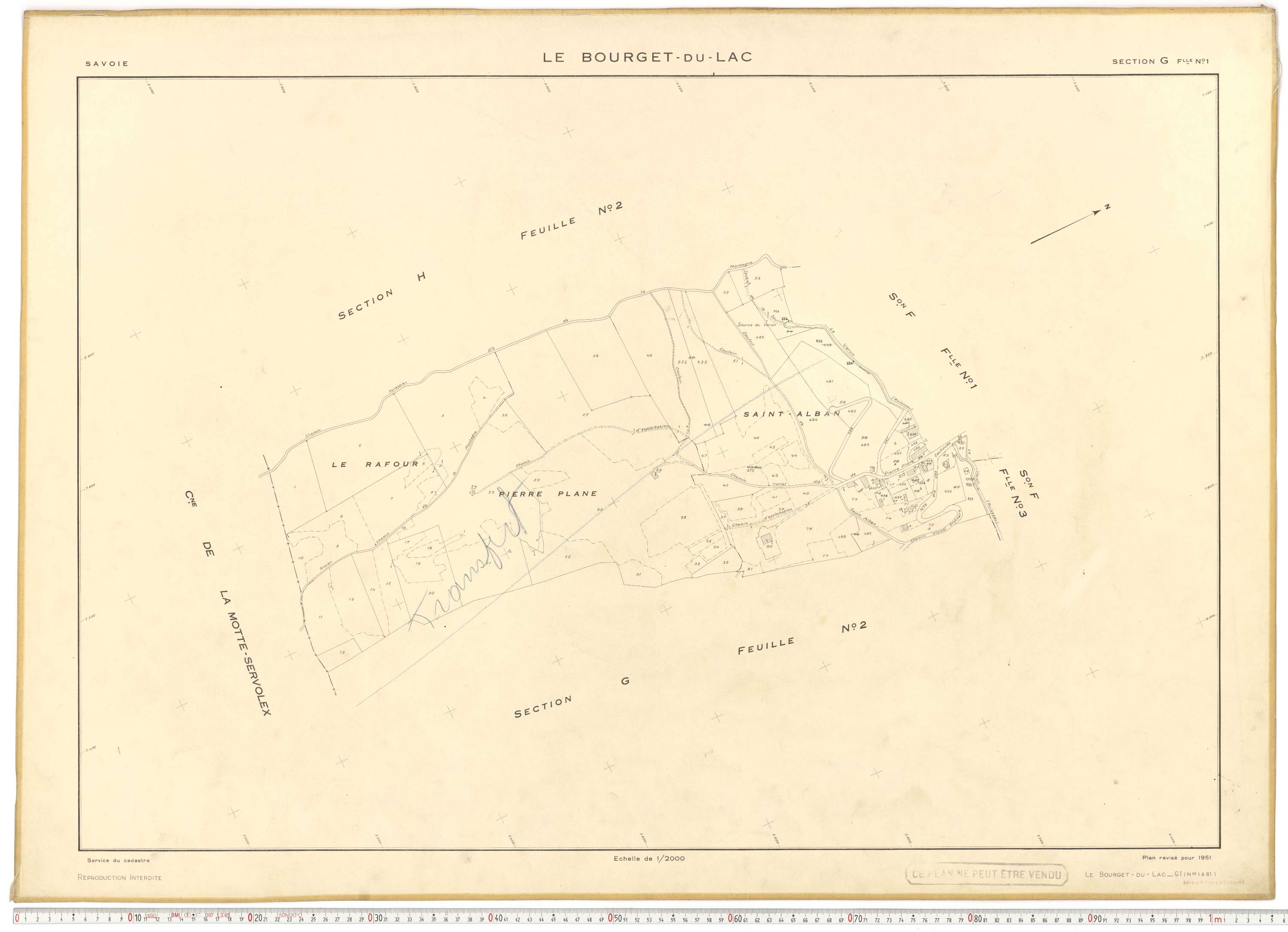 Le Bourget-du-Lac - Cadastre rénové (1951).