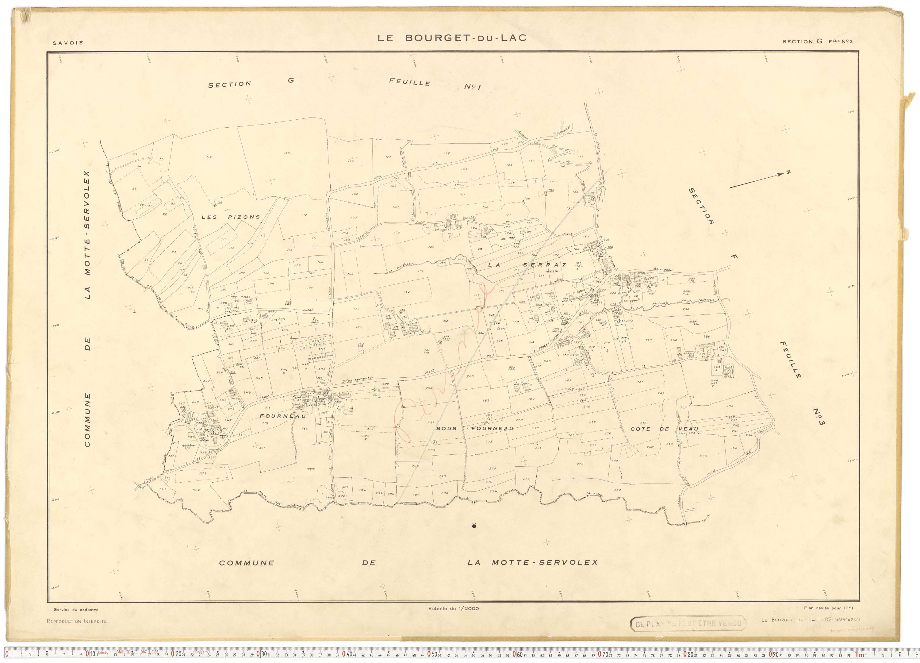 Le Bourget-du-Lac - Cadastre rénové (1951).