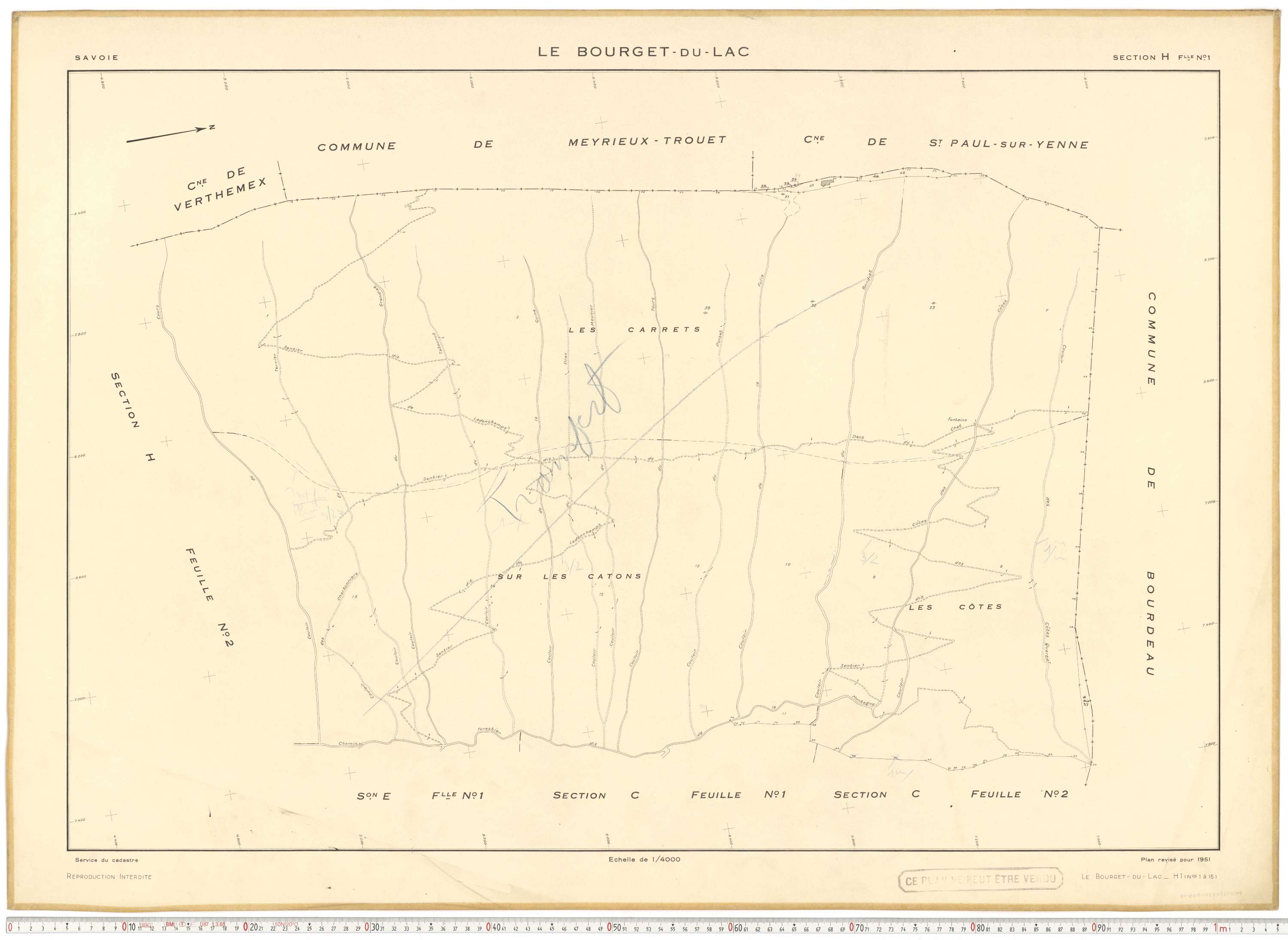 Le Bourget-du-Lac - Cadastre rénové (1951).