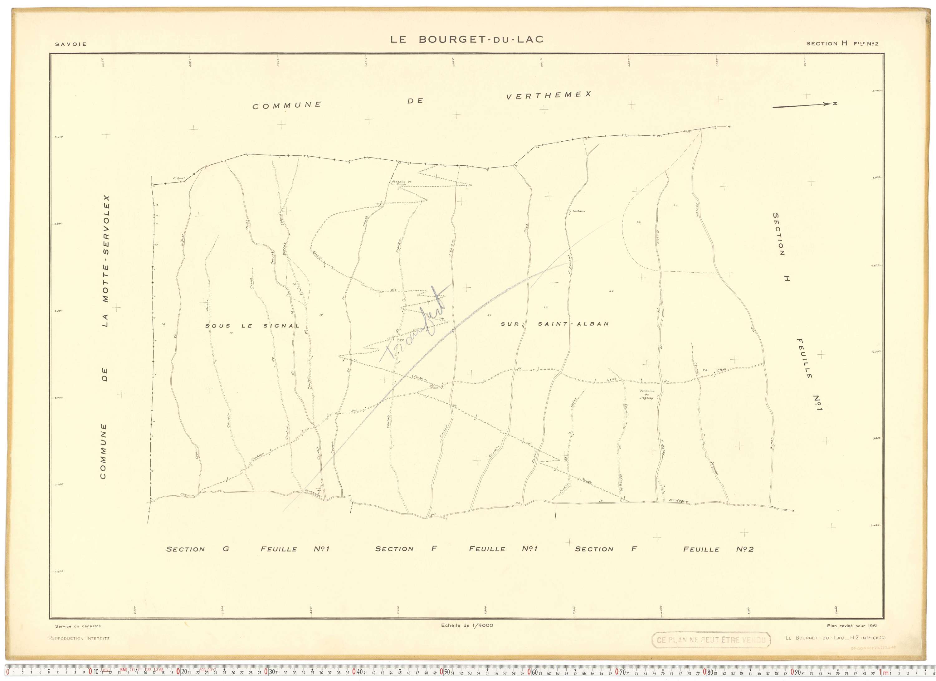 Le Bourget-du-Lac - Cadastre rénové (1951).