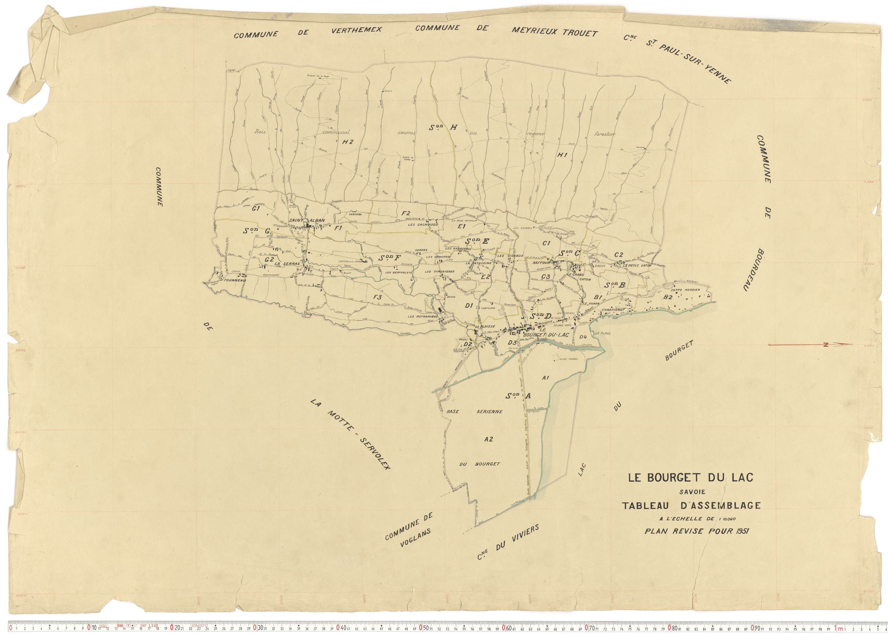 Le Bourget-du-Lac - Cadastre rénové (1951).