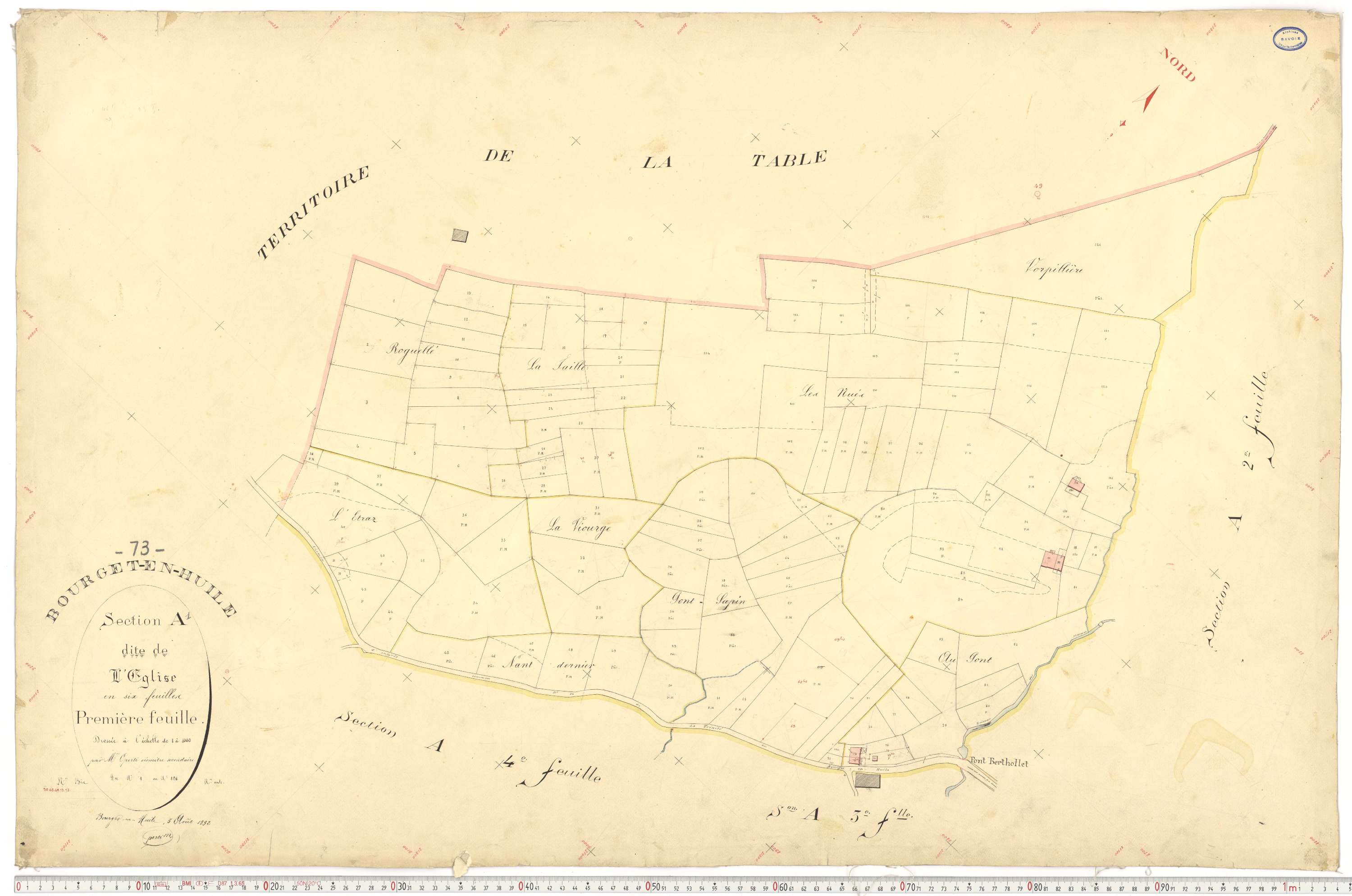 Bourget-en-Huile - Cadastre français (1894).