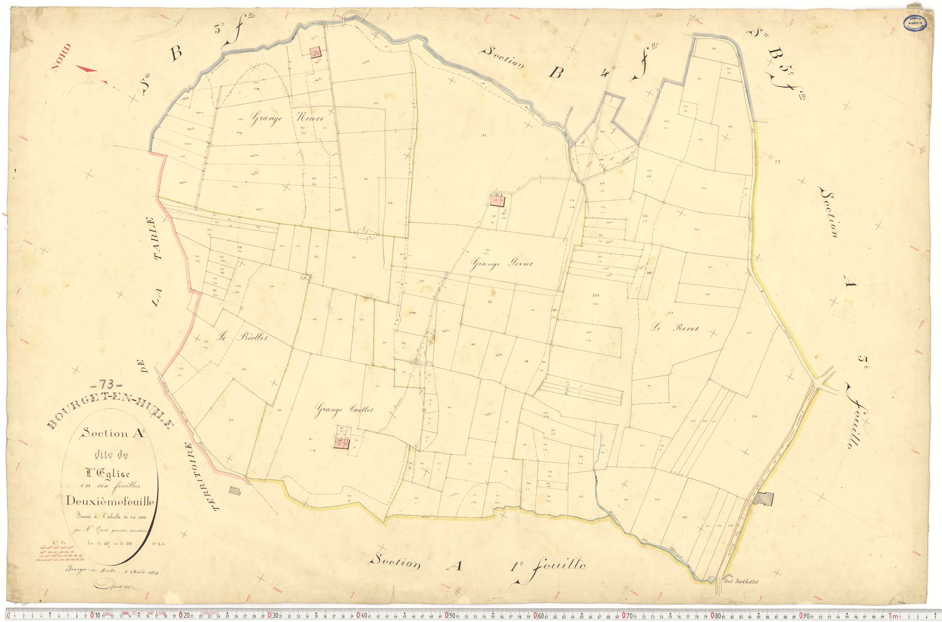 Bourget-en-Huile - Cadastre français (1894).