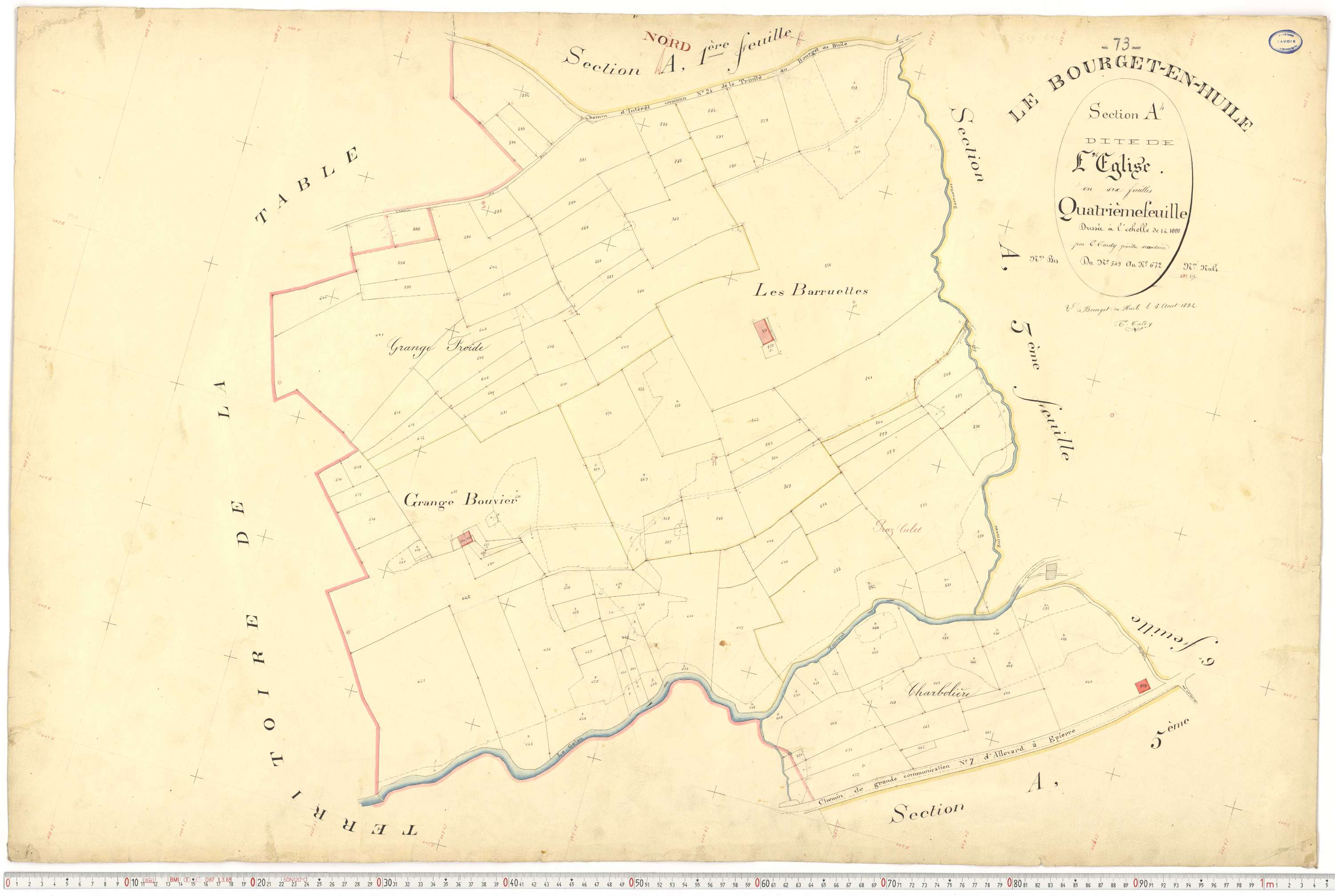Bourget-en-Huile - Cadastre français (1894).