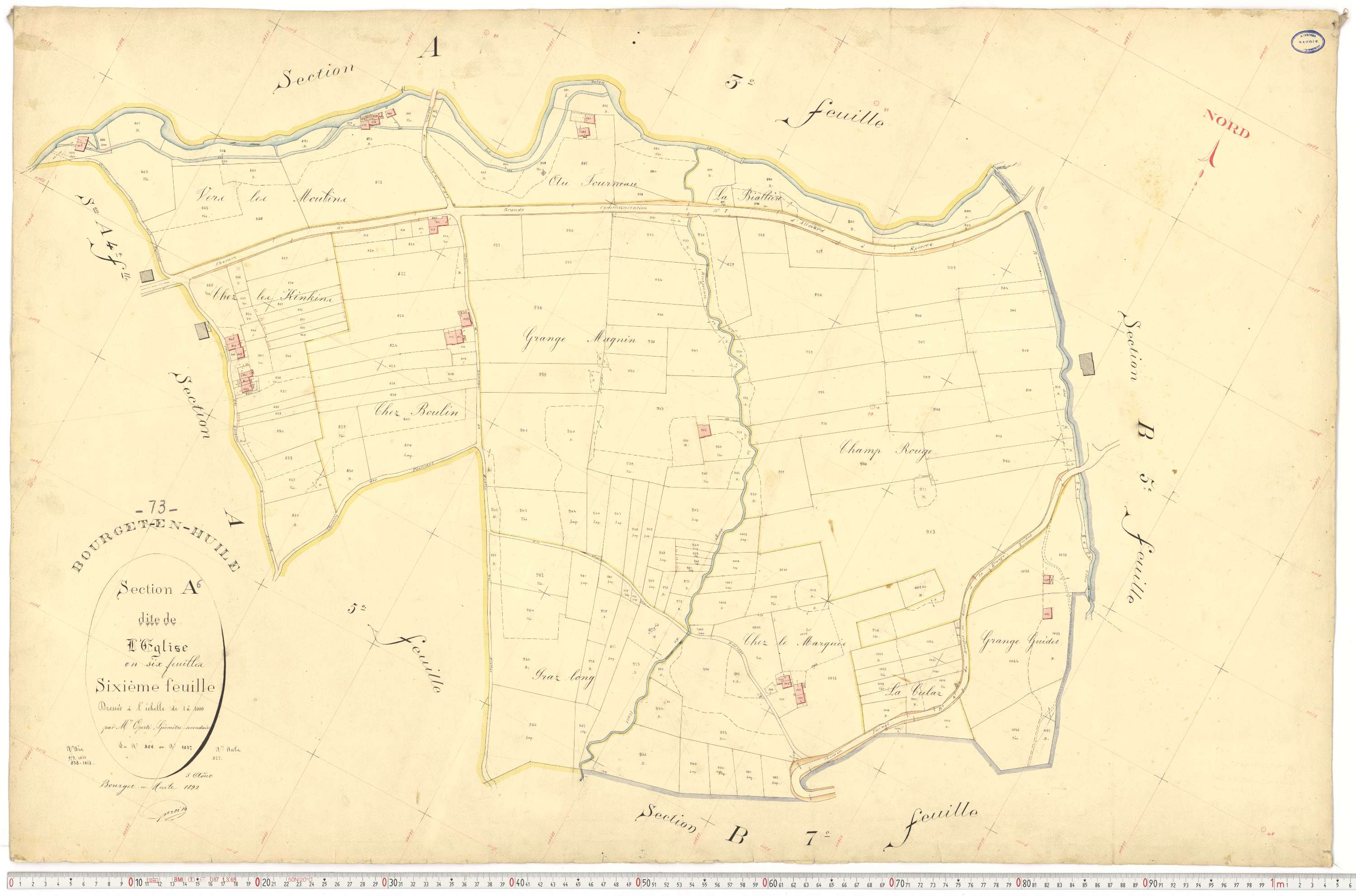 Bourget-en-Huile - Cadastre français (1894).
