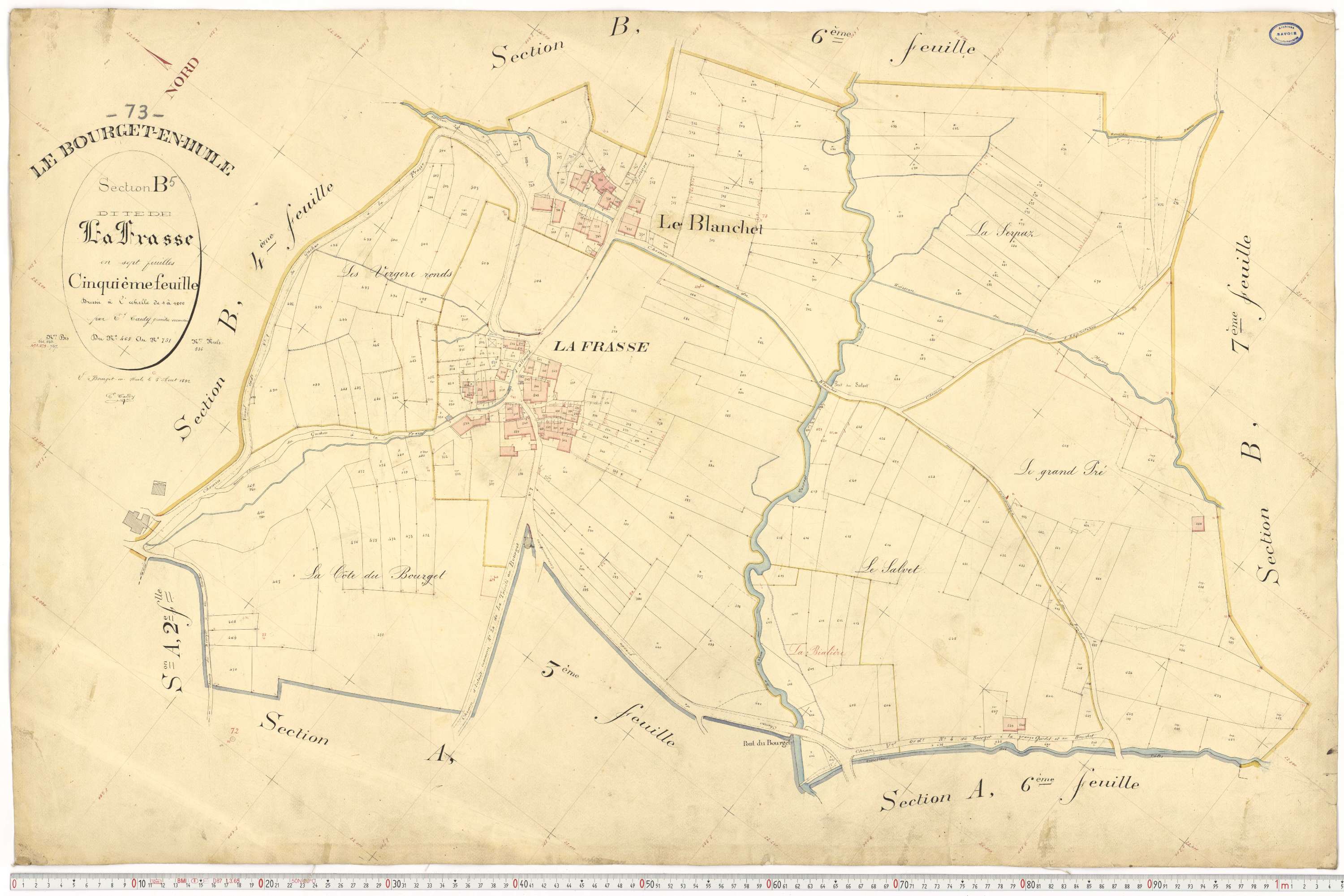 Bourget-en-Huile - Cadastre français (1894).