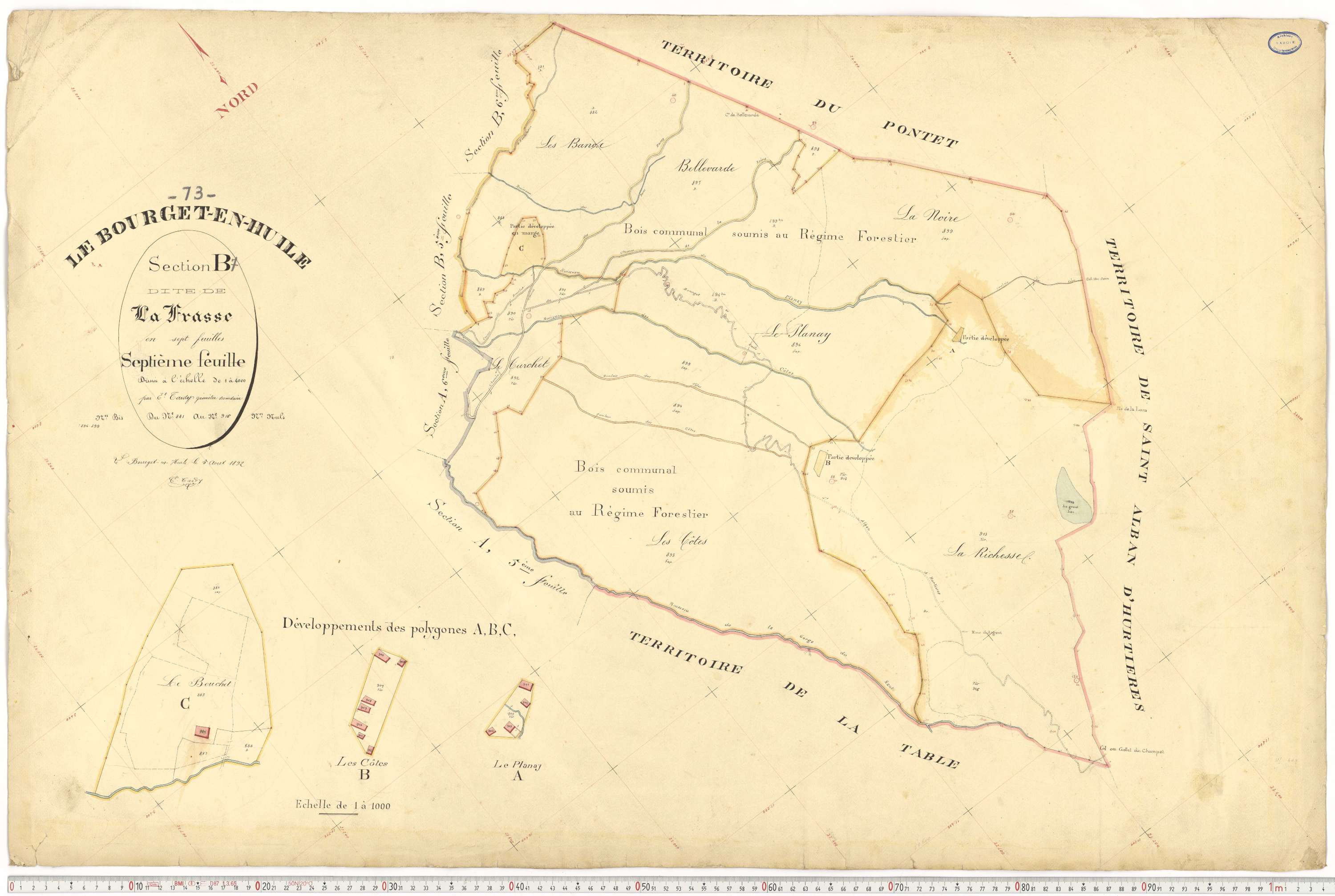 Bourget-en-Huile - Cadastre français (1894).