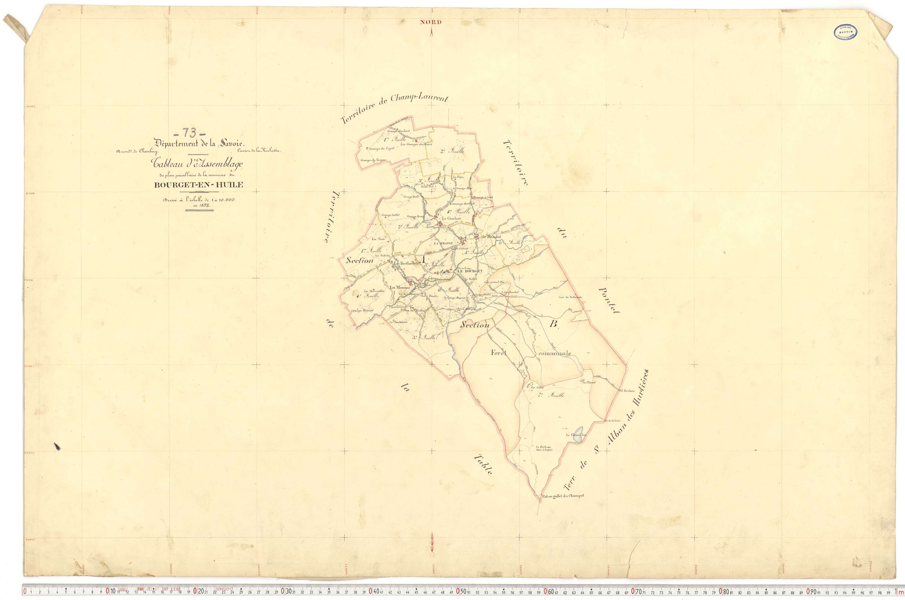 Bourget-en-Huile - Cadastre français (1894).