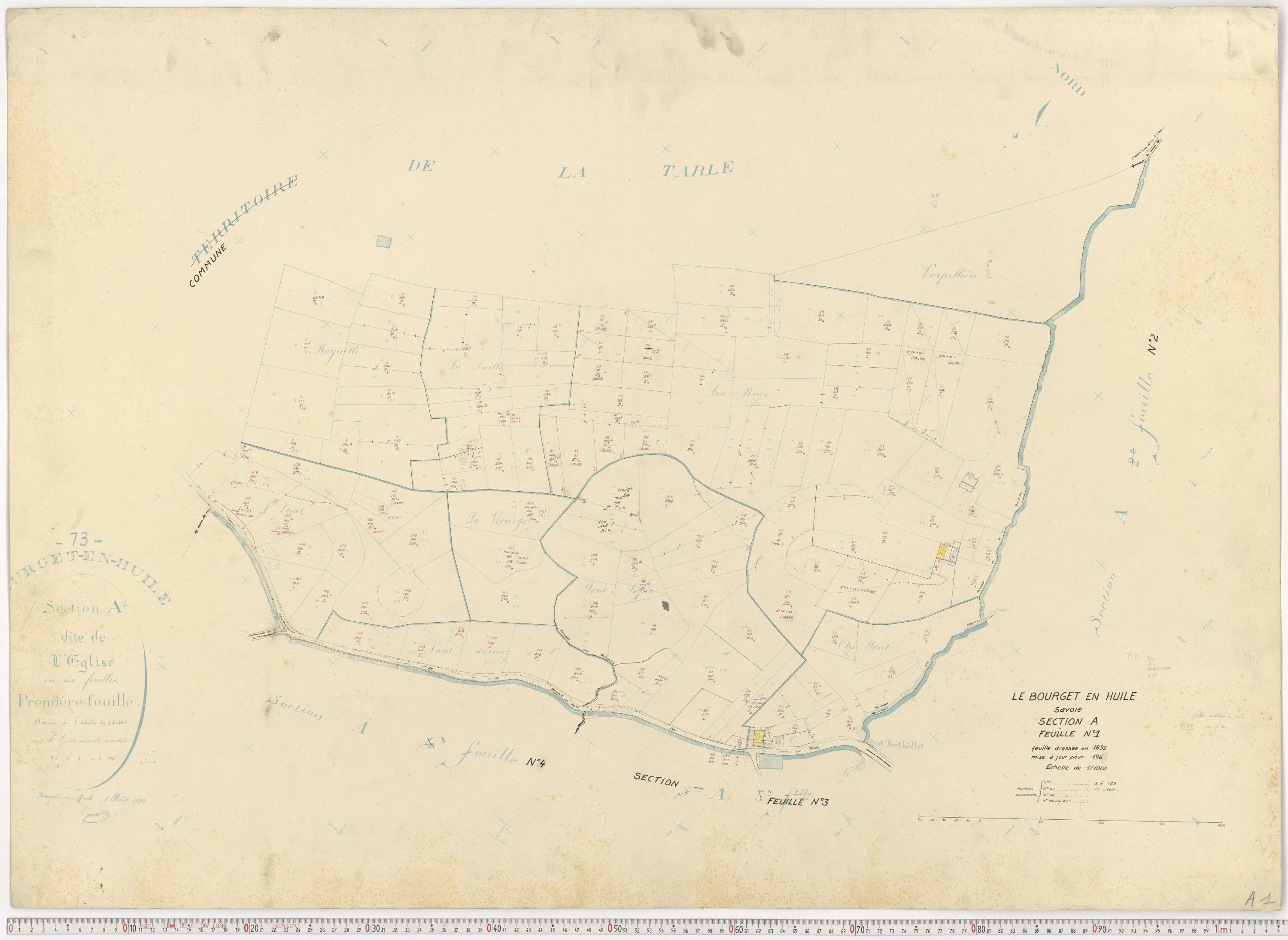 Bourget-en-Huile - Cadastre rénové, version de travail (1961).