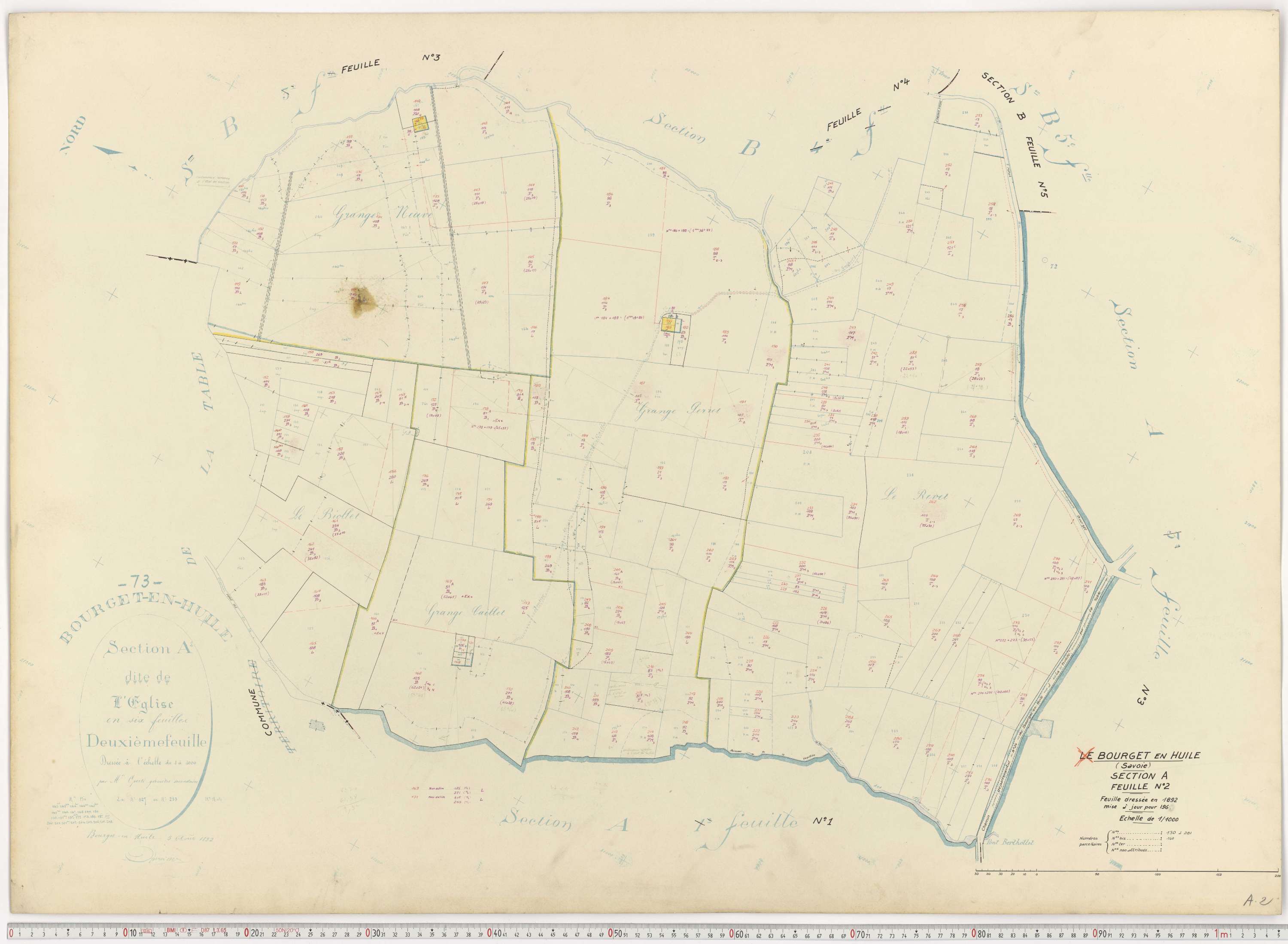 Bourget-en-Huile - Cadastre rénové, version de travail (1961).