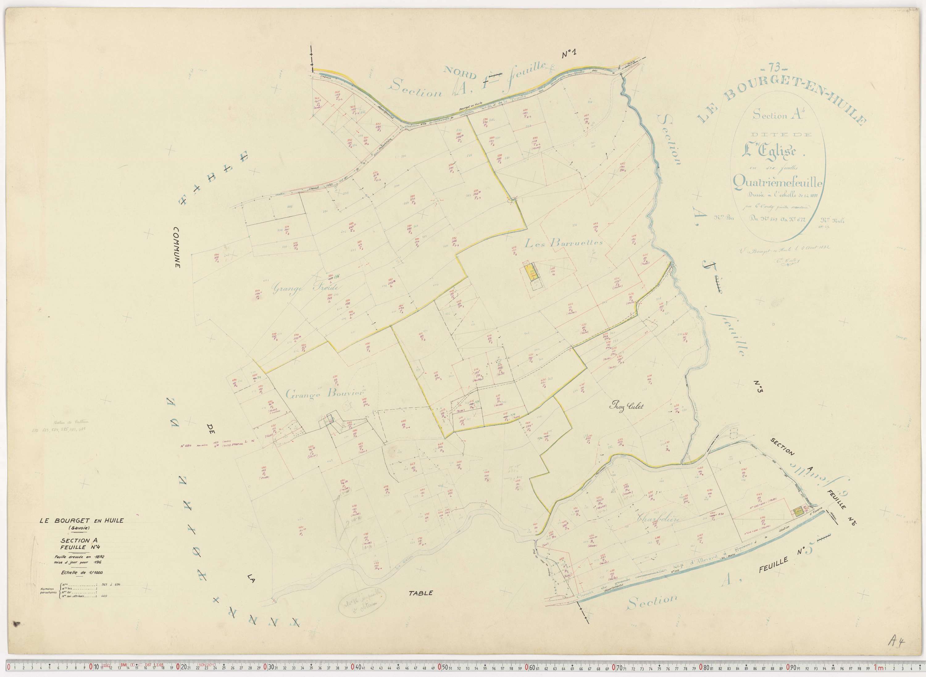 Bourget-en-Huile - Cadastre rénové, version de travail (1961).