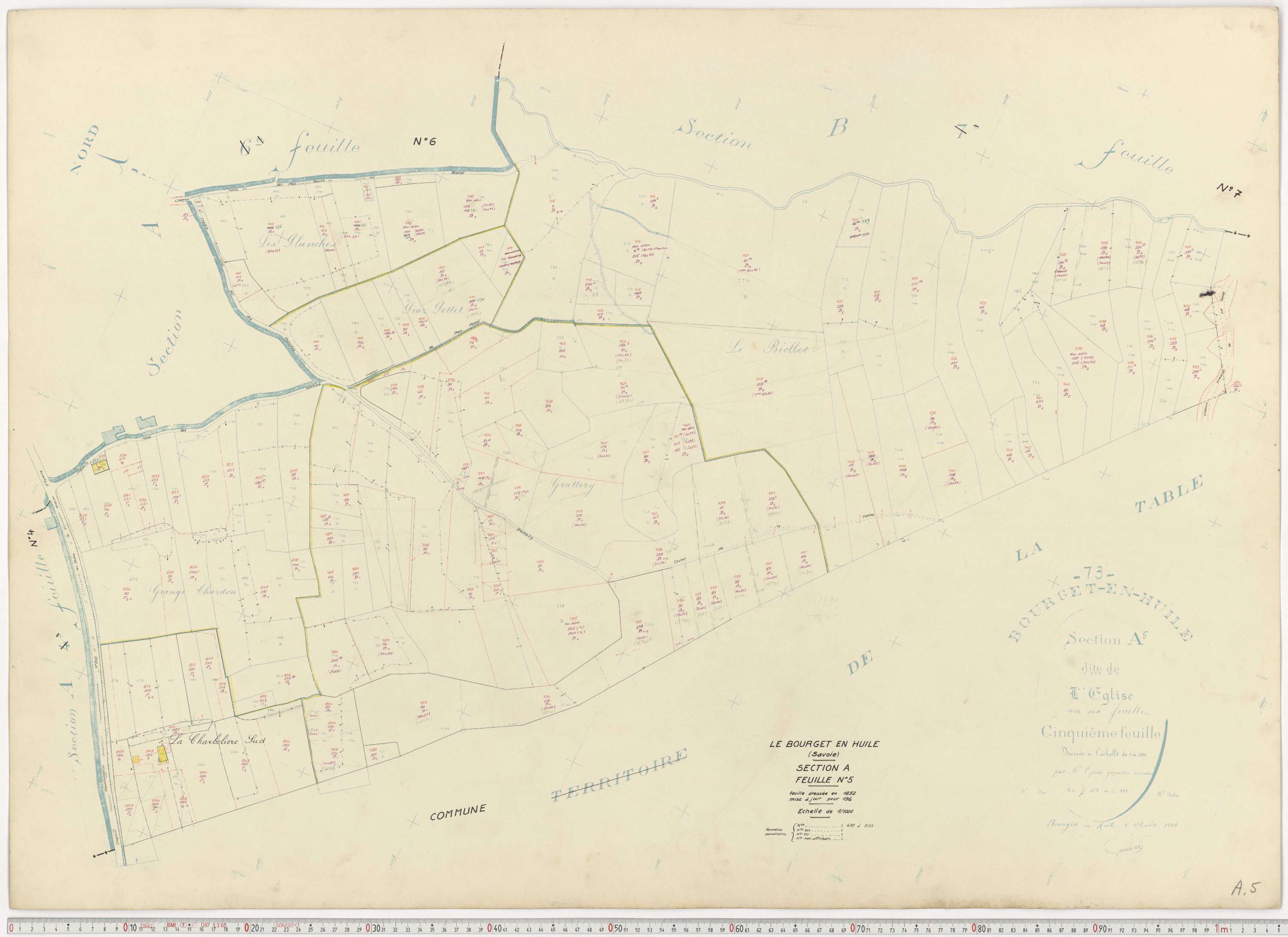 Bourget-en-Huile - Cadastre rénové, version de travail (1961).