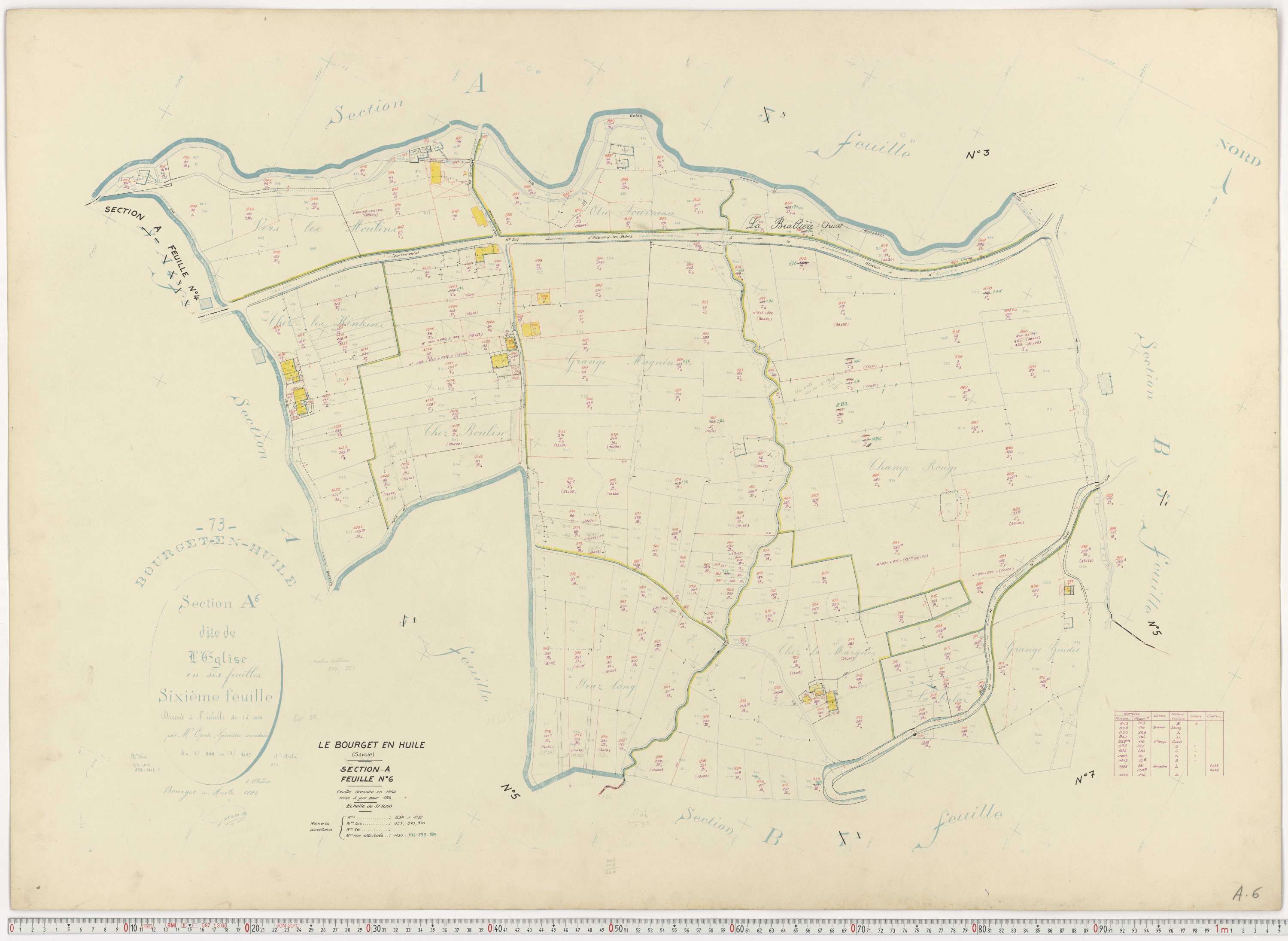 Bourget-en-Huile - Cadastre rénové, version de travail (1961).
