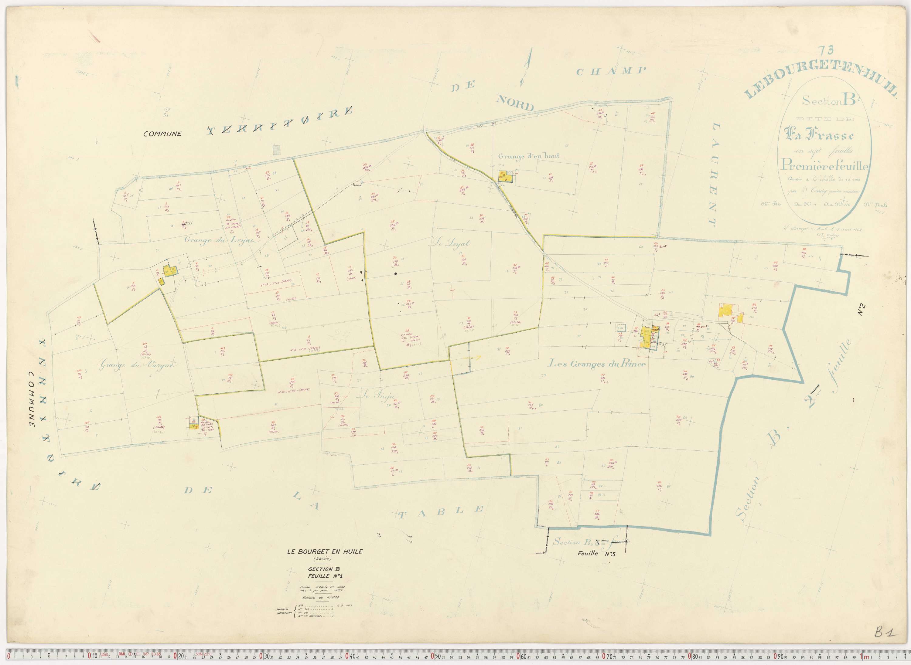 Bourget-en-Huile - Cadastre rénové, version de travail (1961).