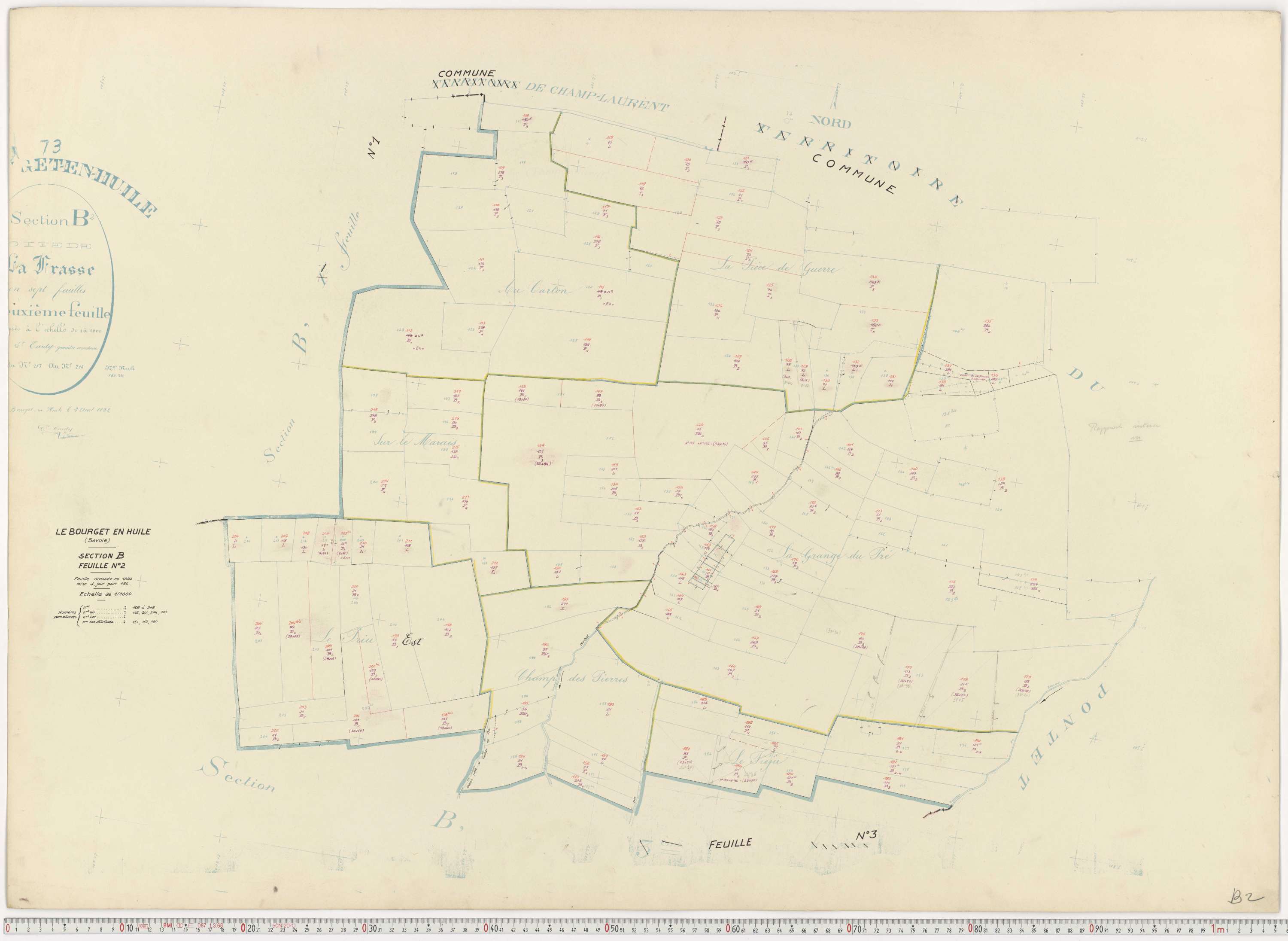Bourget-en-Huile - Cadastre rénové, version de travail (1961).