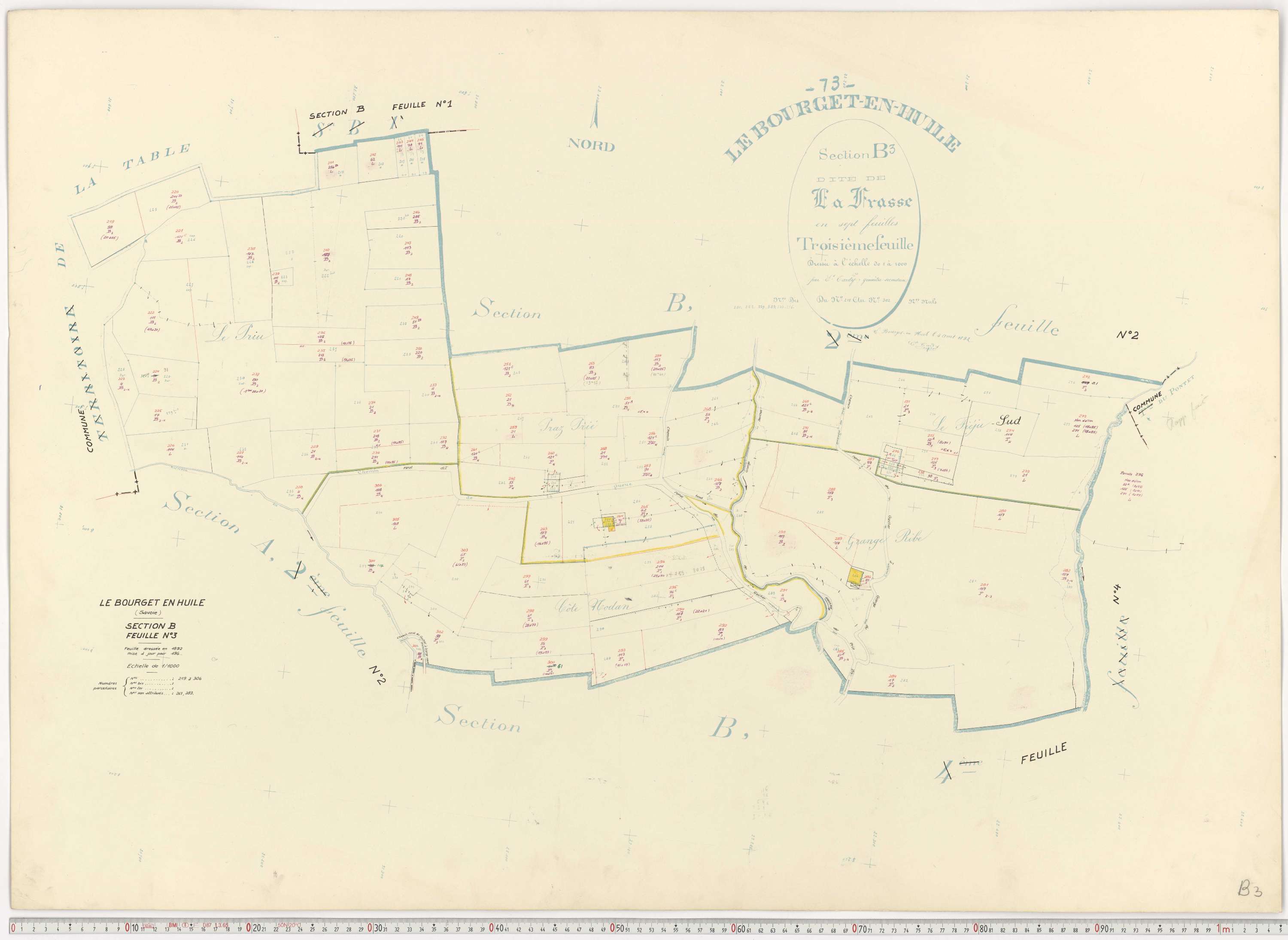Bourget-en-Huile - Cadastre rénové, version de travail (1961).