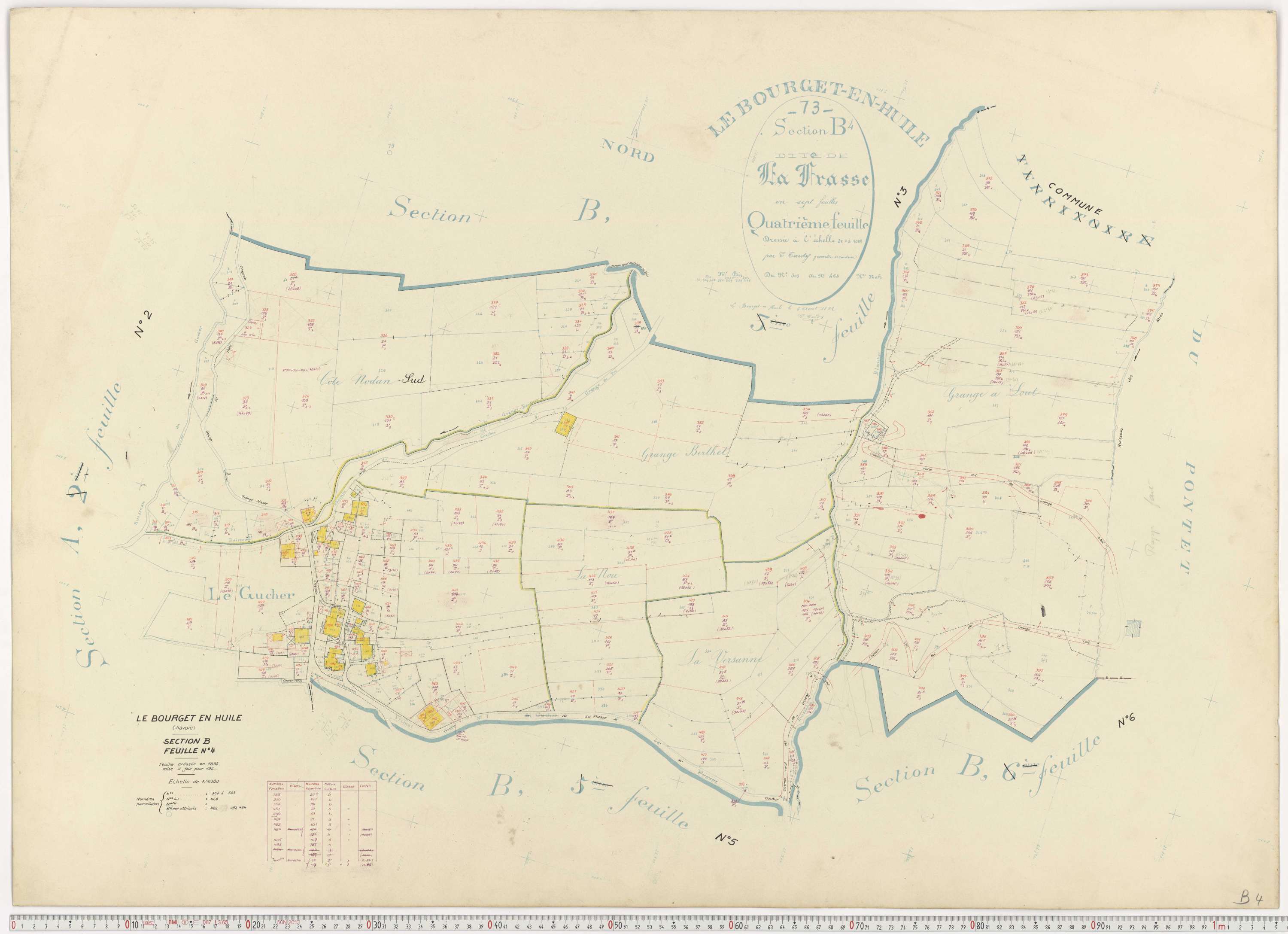 Bourget-en-Huile - Cadastre rénové, version de travail (1961).