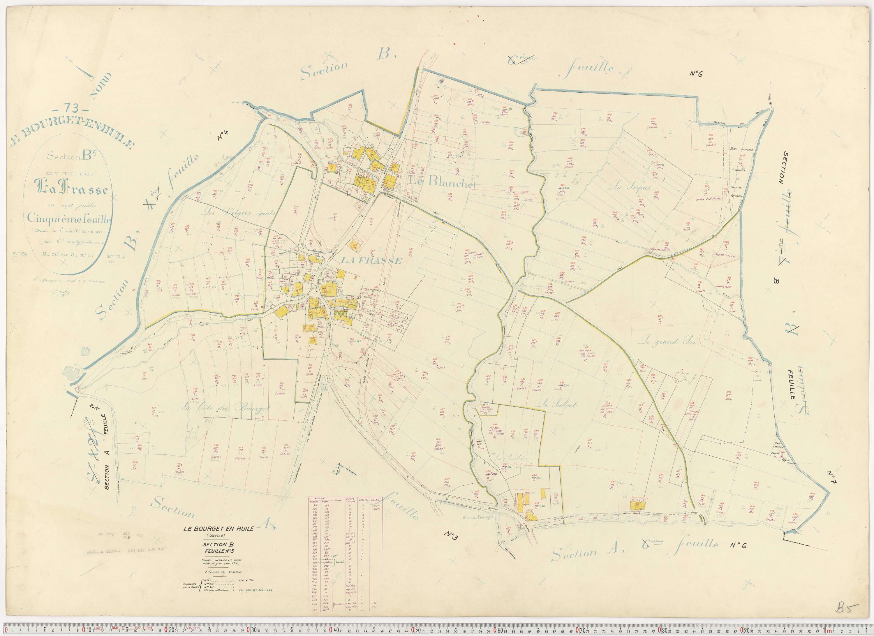 Bourget-en-Huile - Cadastre rénové, version de travail (1961).