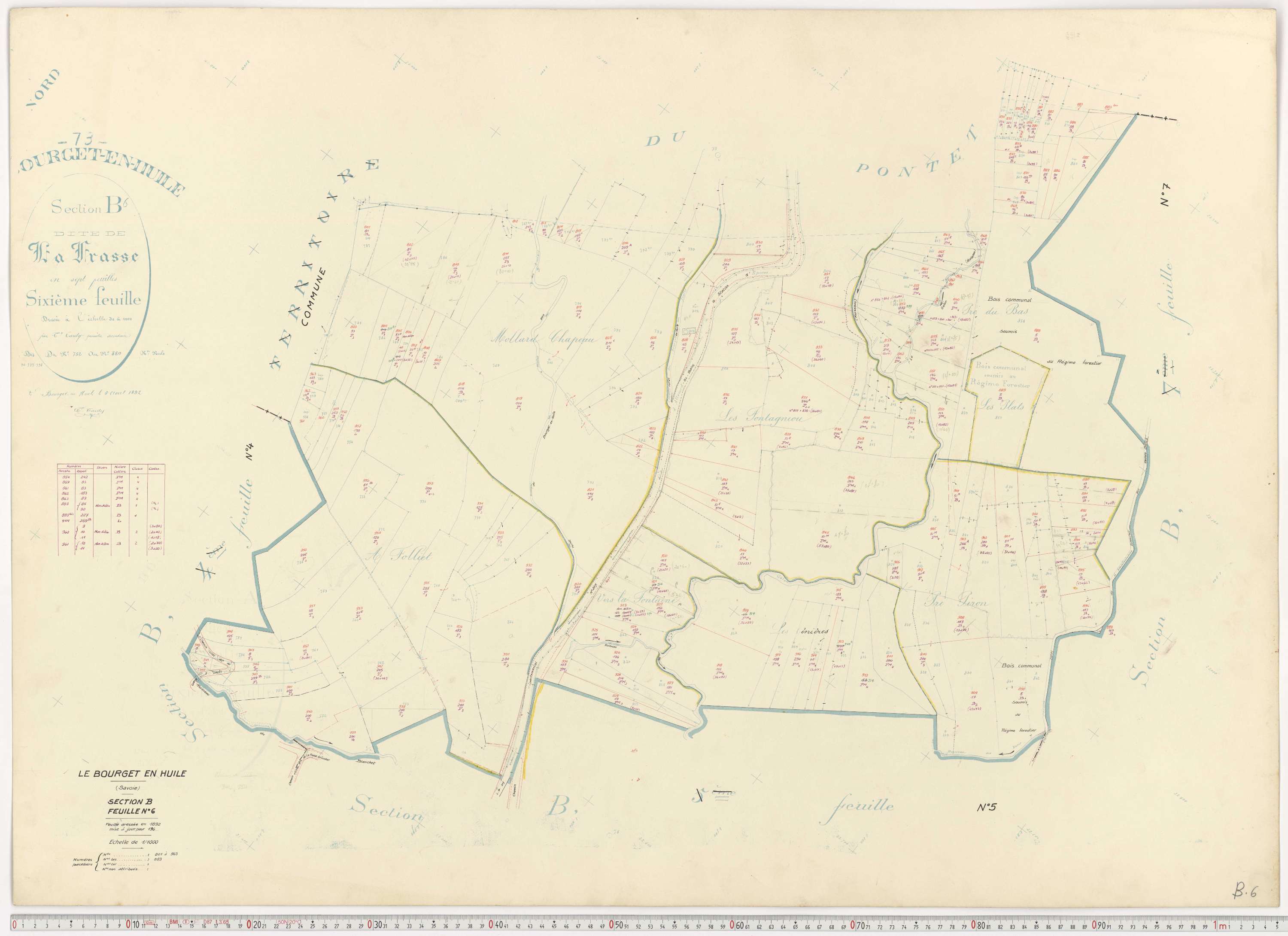 Bourget-en-Huile - Cadastre rénové, version de travail (1961).