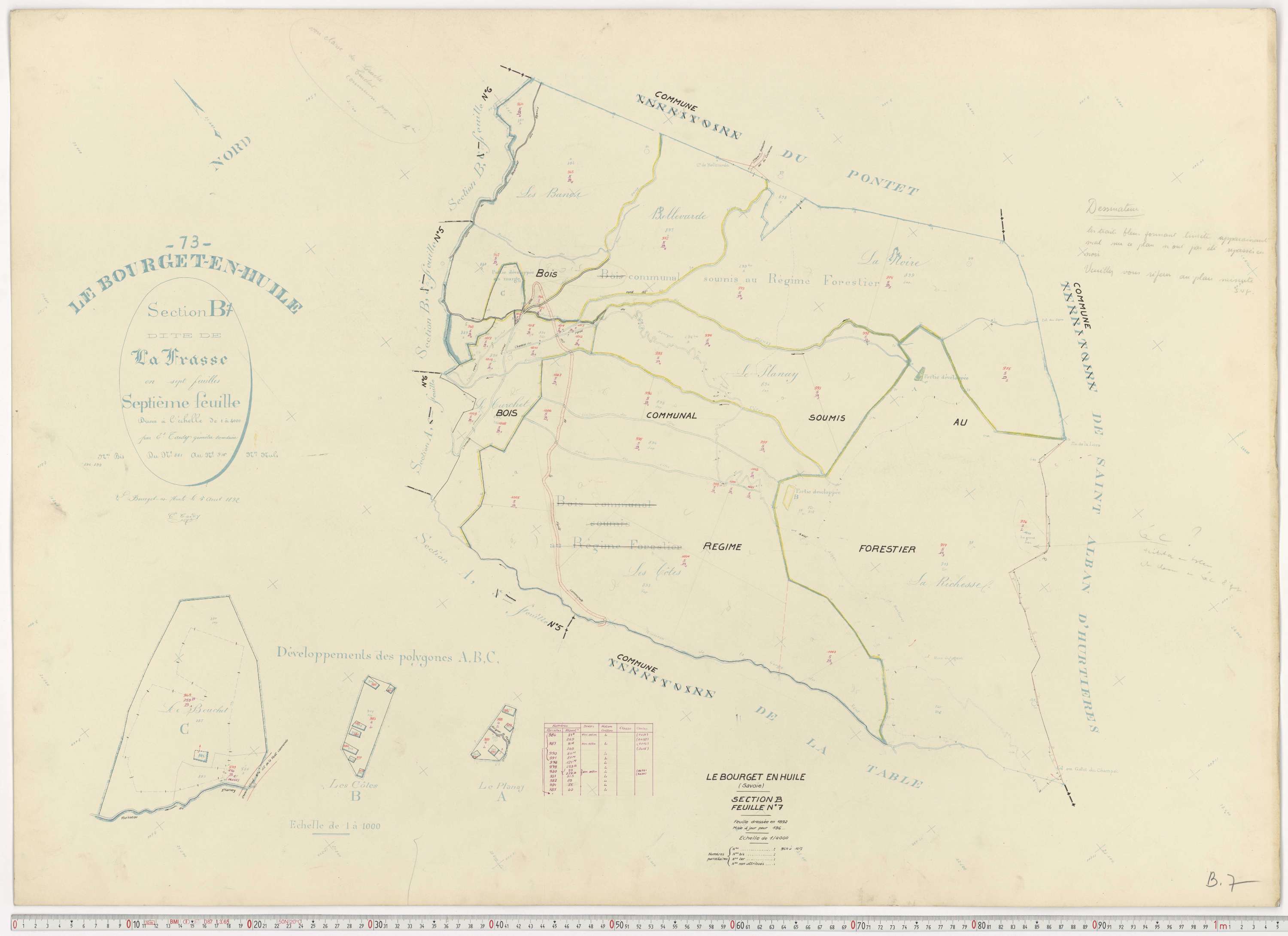 Bourget-en-Huile - Cadastre rénové, version de travail (1961).