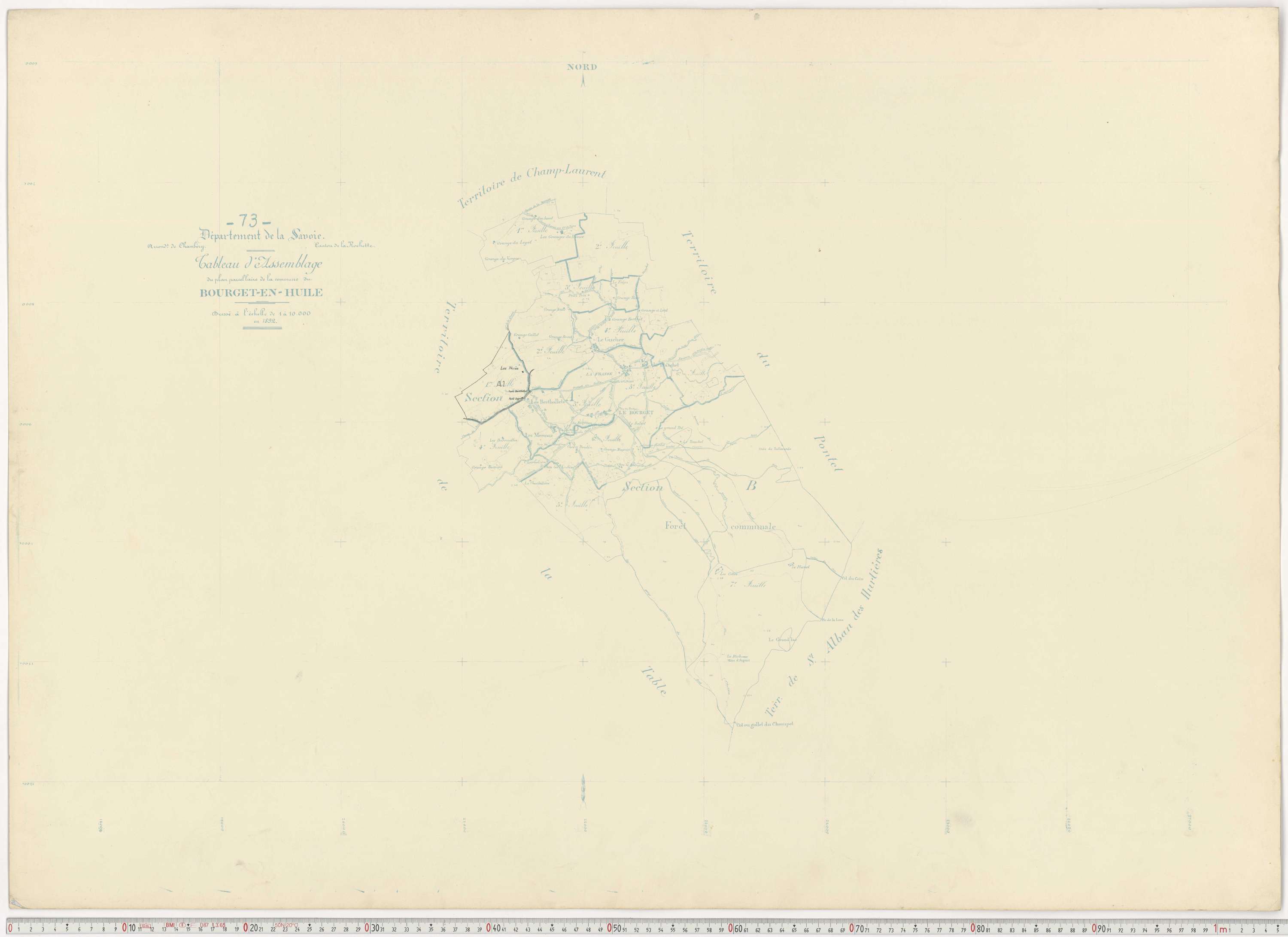 Bourget-en-Huile - Cadastre rénové, version de travail (1961).