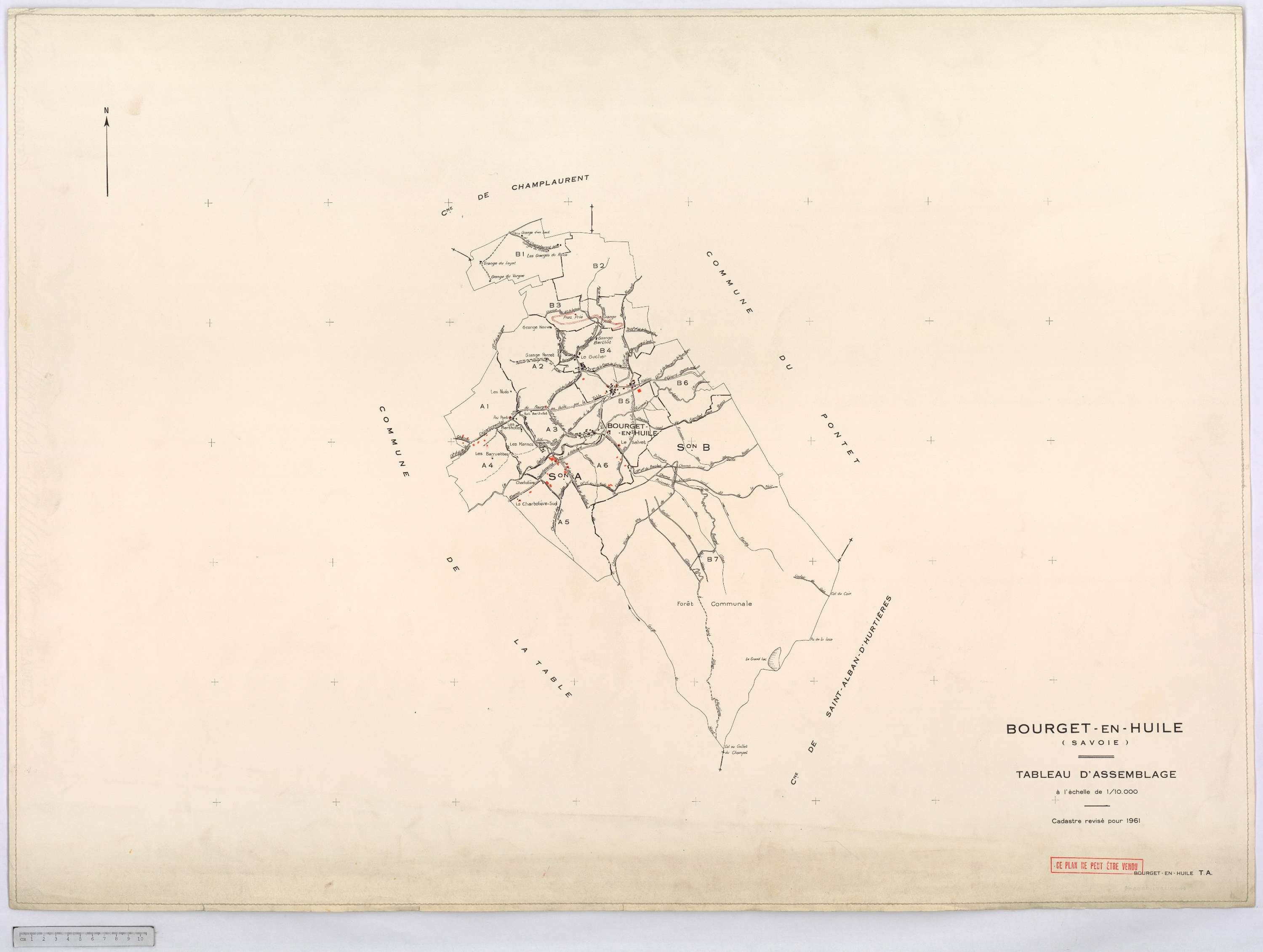 Bourget-en-Huile - Cadastre rénové, version définitive (1961).