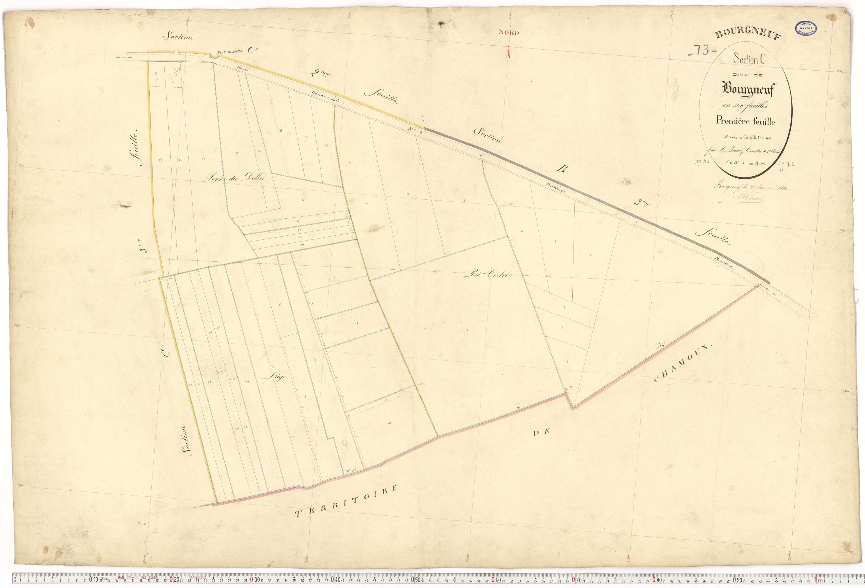 Bourgneuf - Plans cadastraux du premier cadastre français.