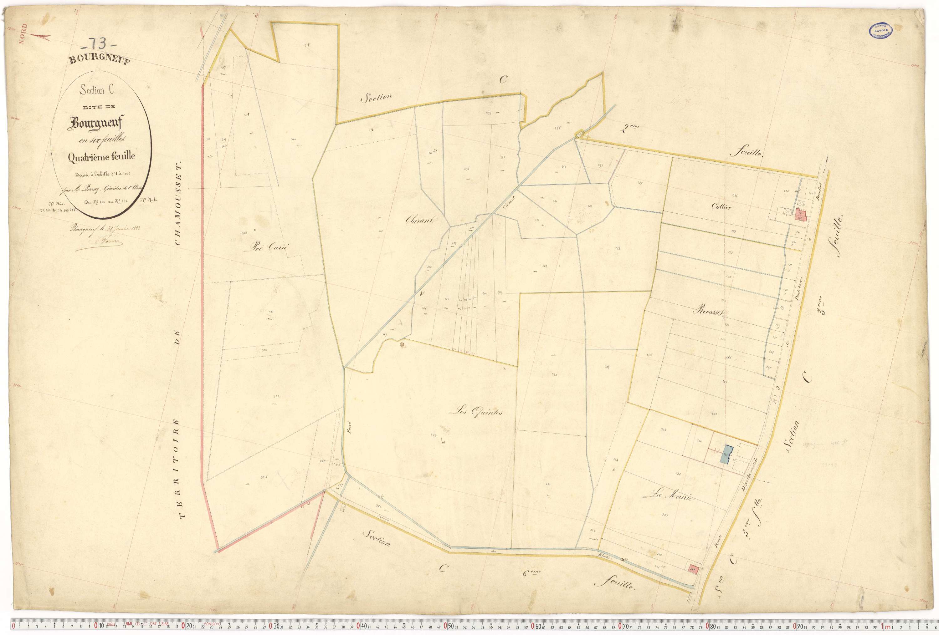 Bourgneuf - Plans cadastraux du premier cadastre français.