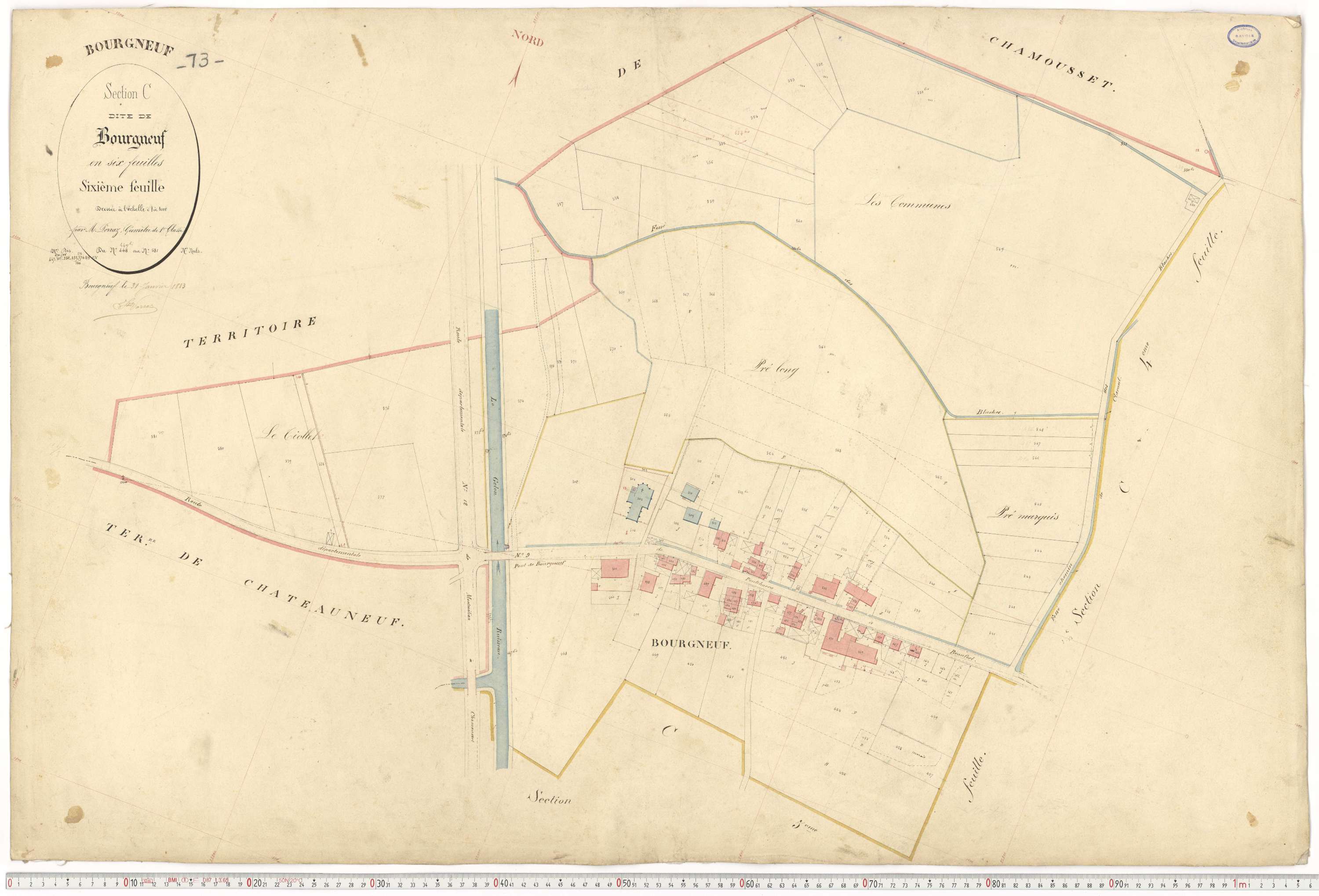 Bourgneuf - Plans cadastraux du premier cadastre français.