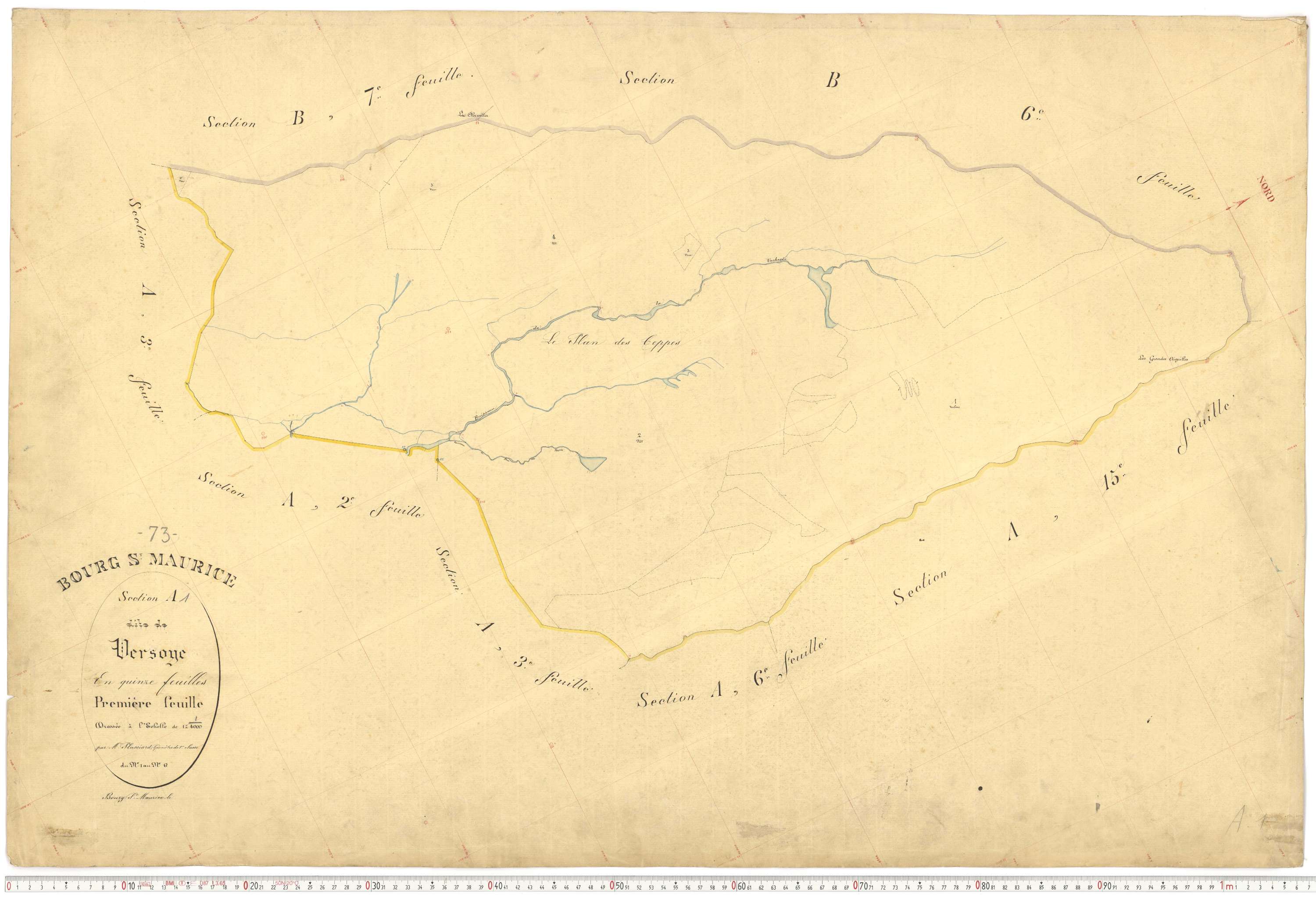 Bourg-Saint-Maurice - Plans cadastraux du premier cadastre français.