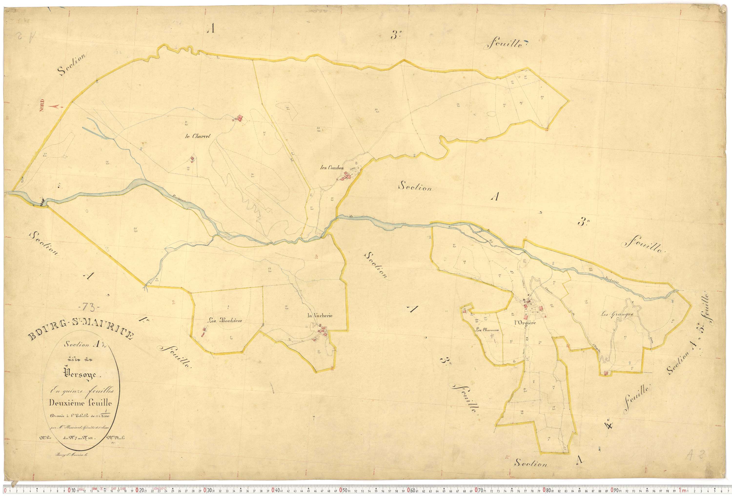 Bourg-Saint-Maurice - Plans cadastraux du premier cadastre français.