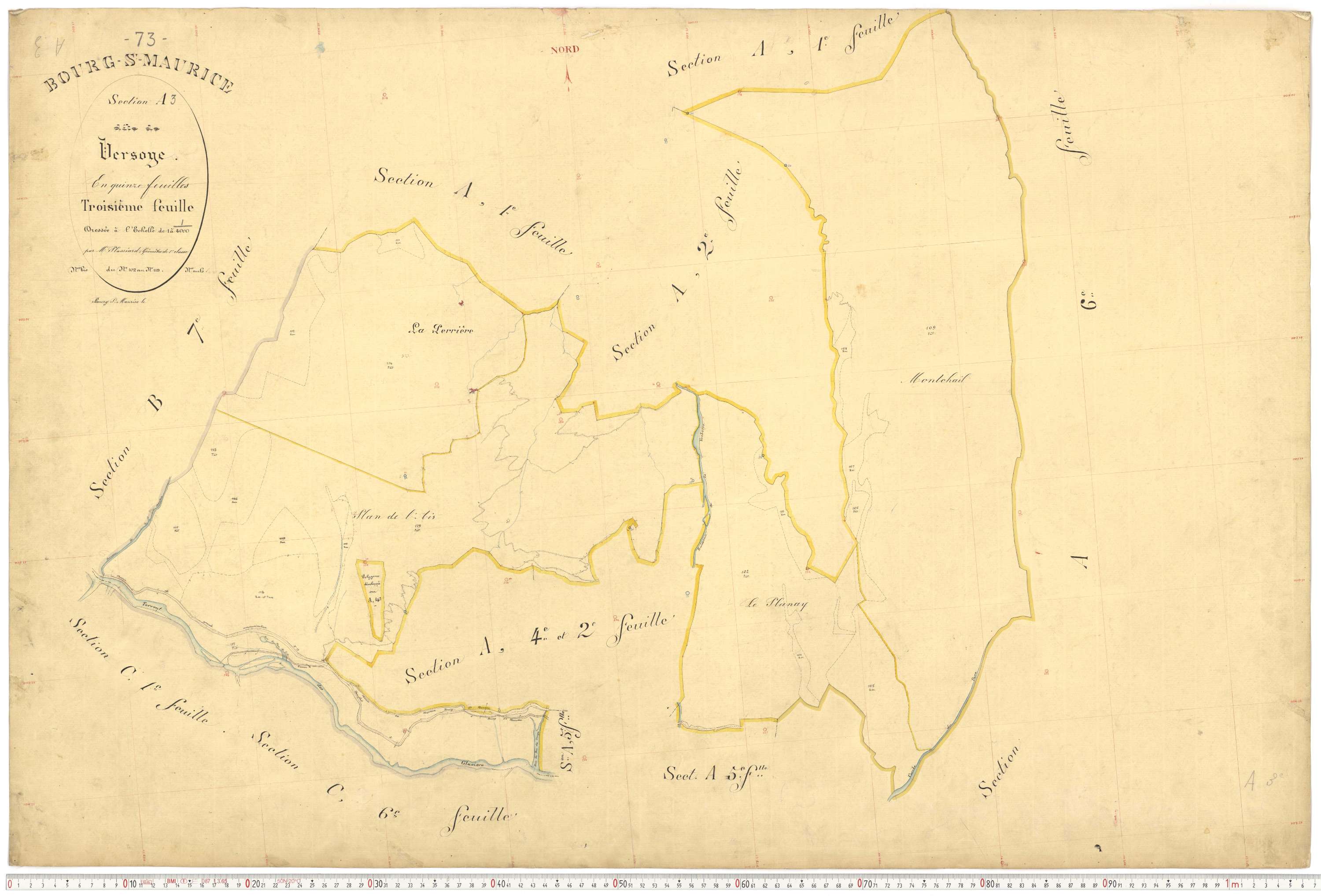 Bourg-Saint-Maurice - Plans cadastraux du premier cadastre français.