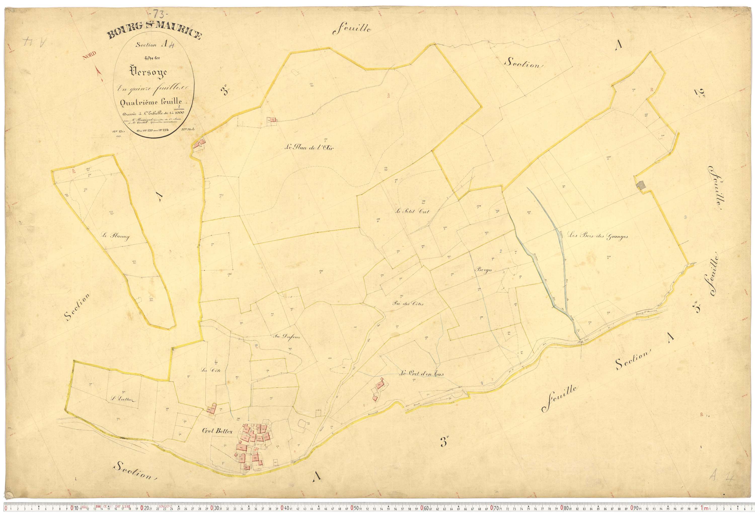 Bourg-Saint-Maurice - Plans cadastraux du premier cadastre français.