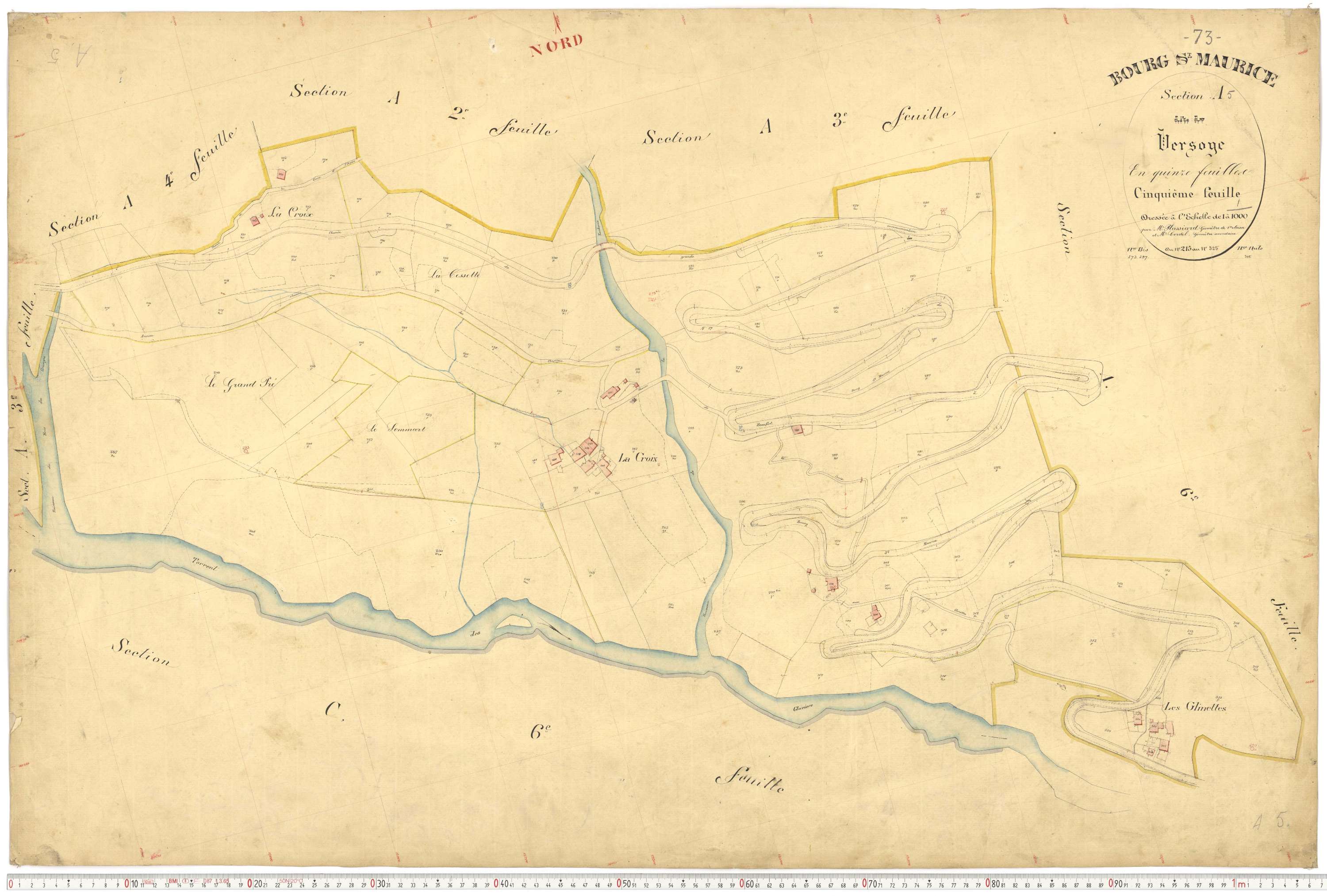 Bourg-Saint-Maurice - Plans cadastraux du premier cadastre français.