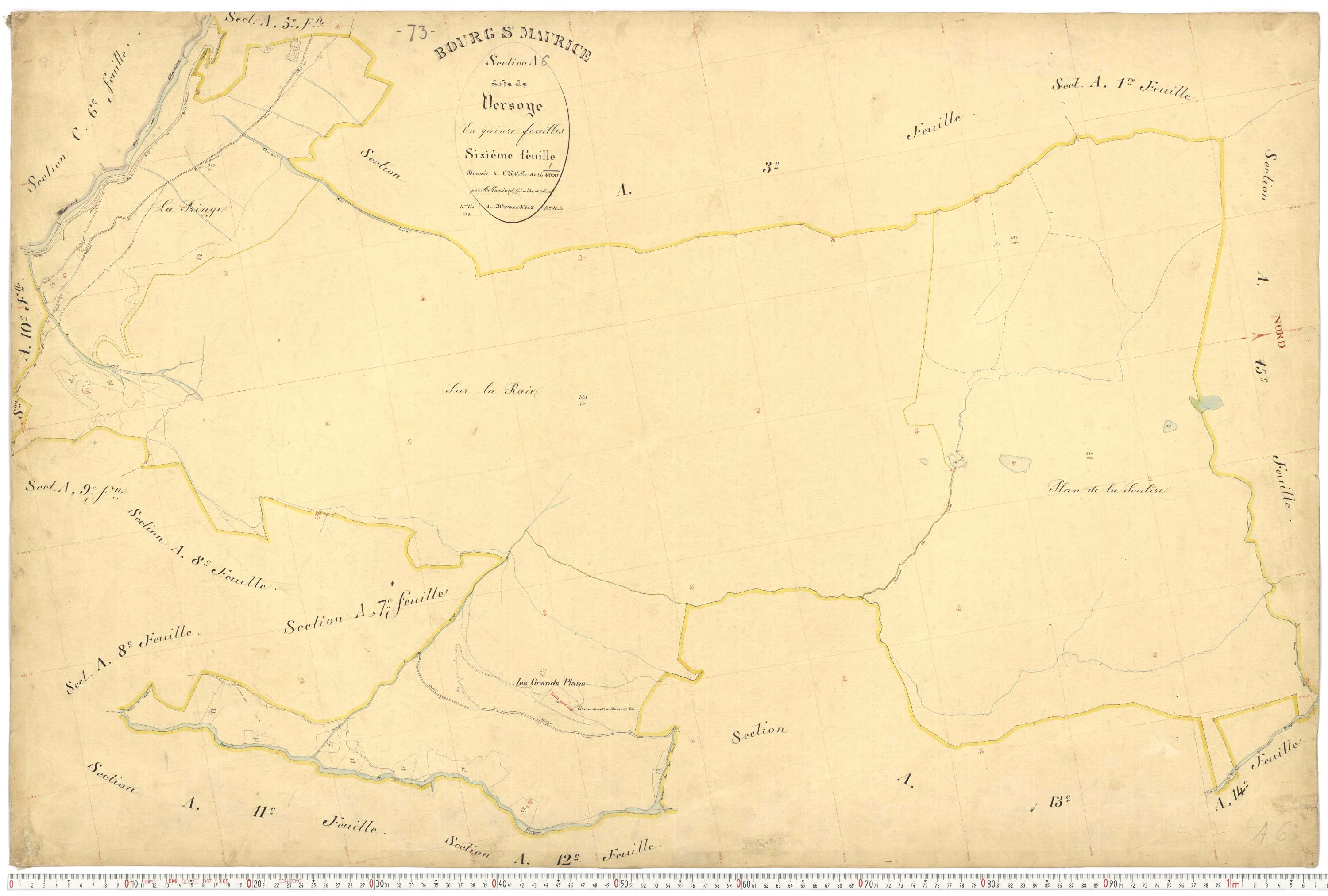 Bourg-Saint-Maurice - Plans cadastraux du premier cadastre français.