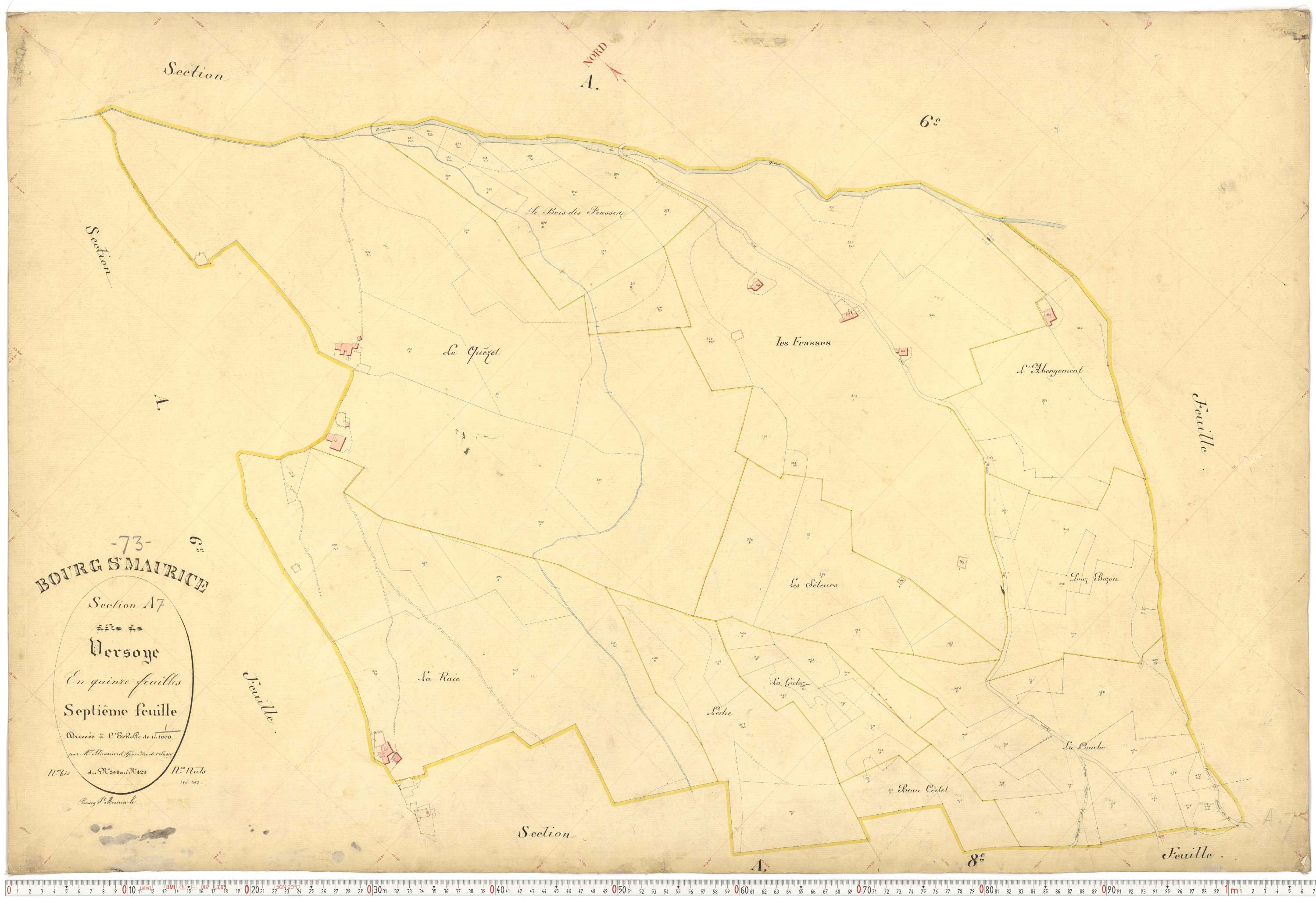 Bourg-Saint-Maurice - Plans cadastraux du premier cadastre français.