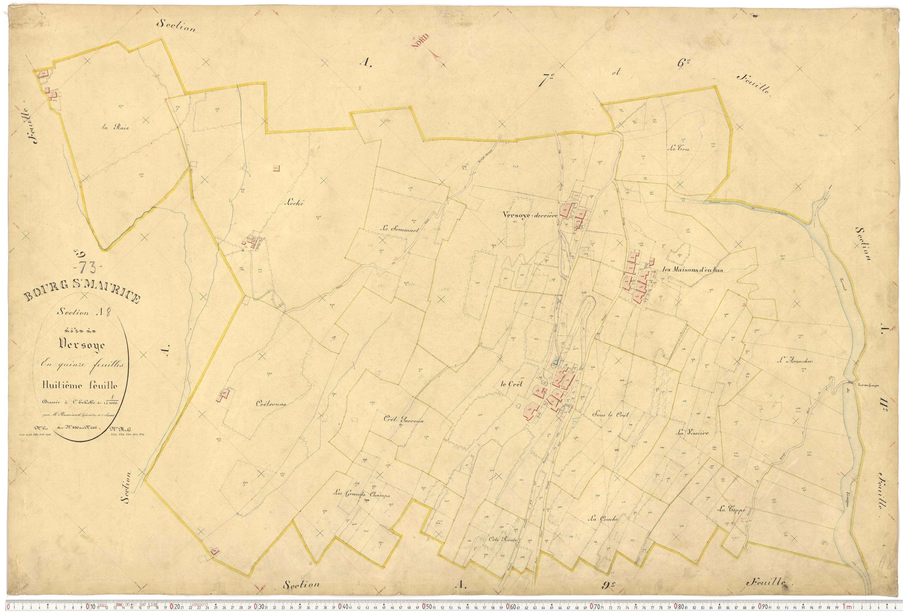 Bourg-Saint-Maurice - Plans cadastraux du premier cadastre français.