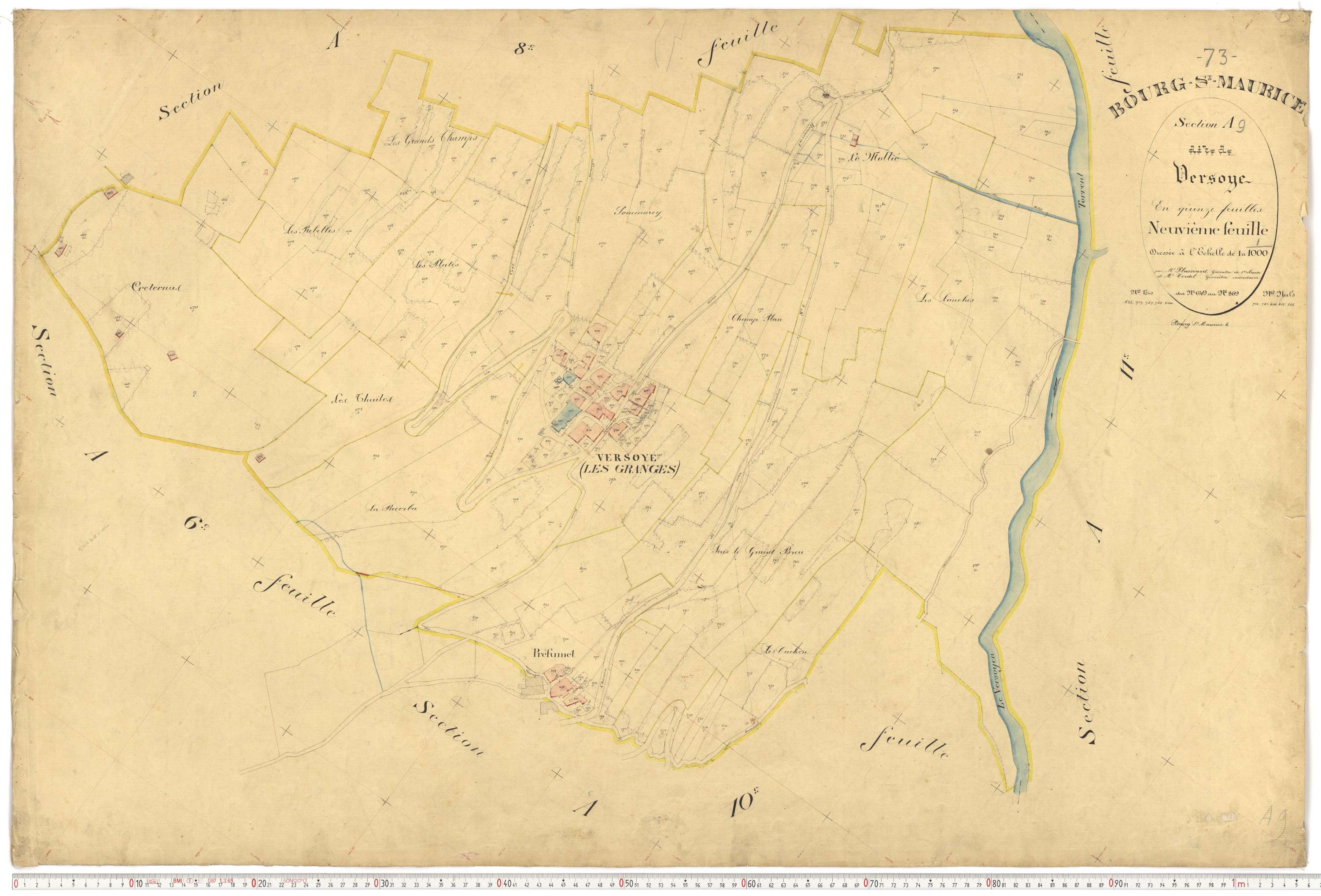 Bourg-Saint-Maurice - Plans cadastraux du premier cadastre français.
