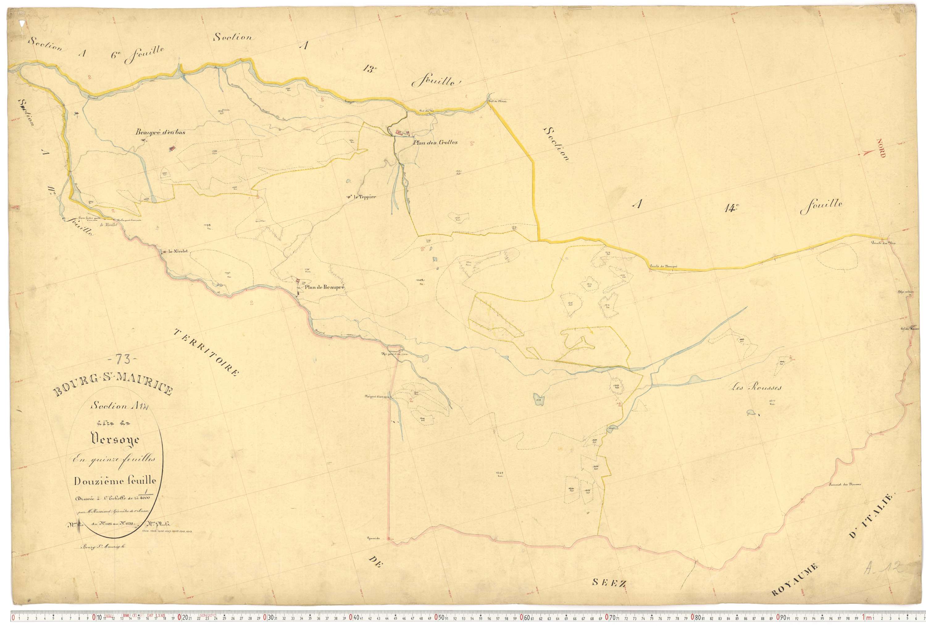 Bourg-Saint-Maurice - Plans cadastraux du premier cadastre français.