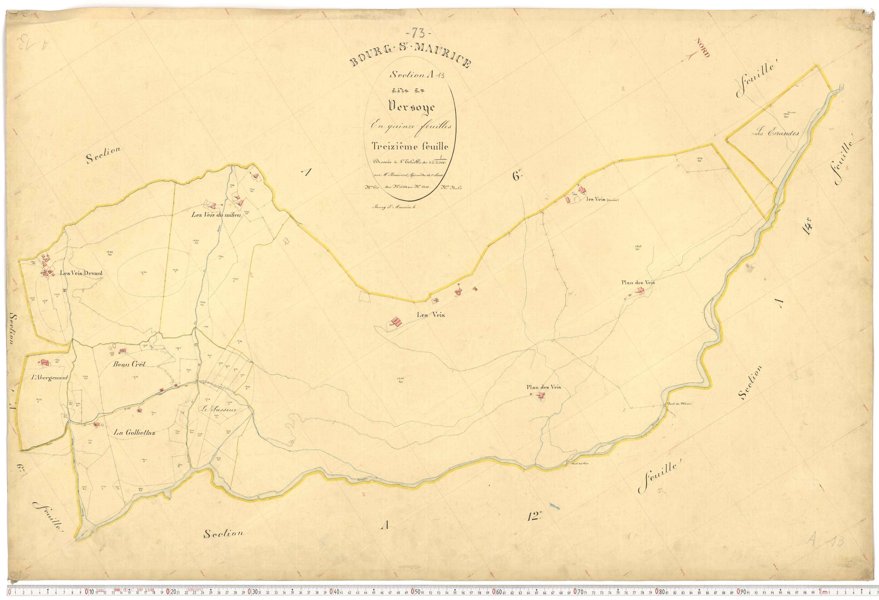 Bourg-Saint-Maurice - Plans cadastraux du premier cadastre français.