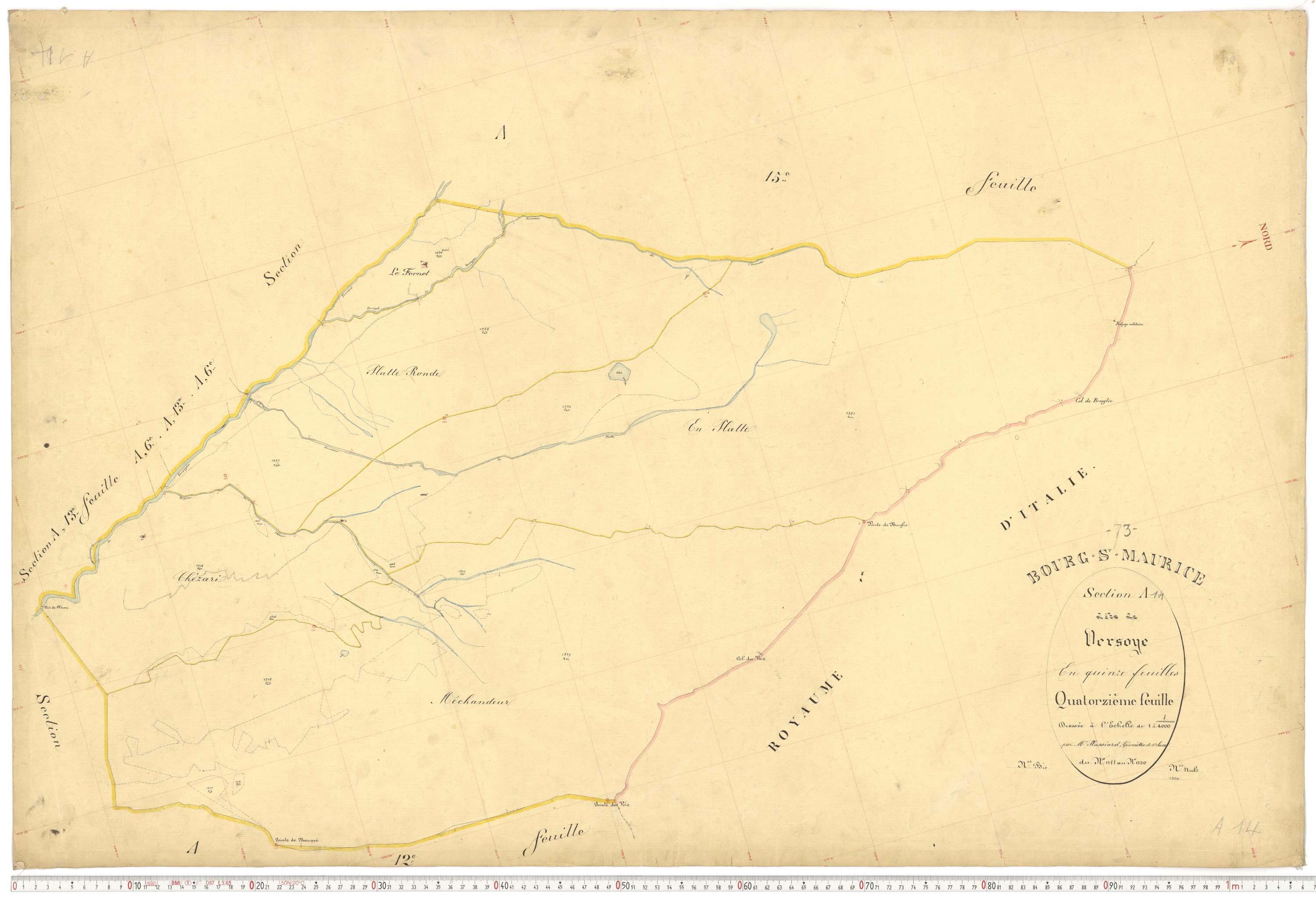 Bourg-Saint-Maurice - Plans cadastraux du premier cadastre français.