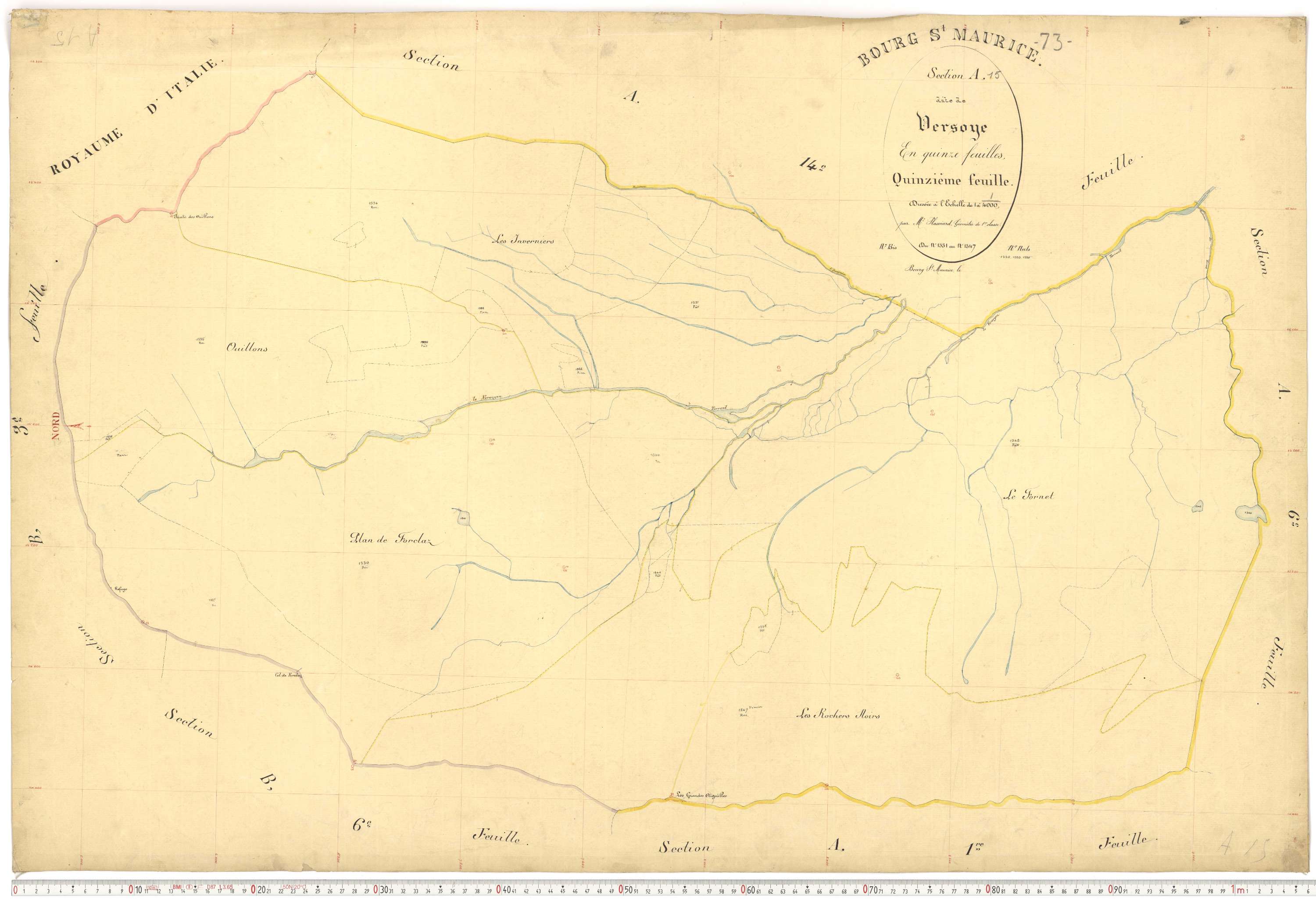 Bourg-Saint-Maurice - Plans cadastraux du premier cadastre français.