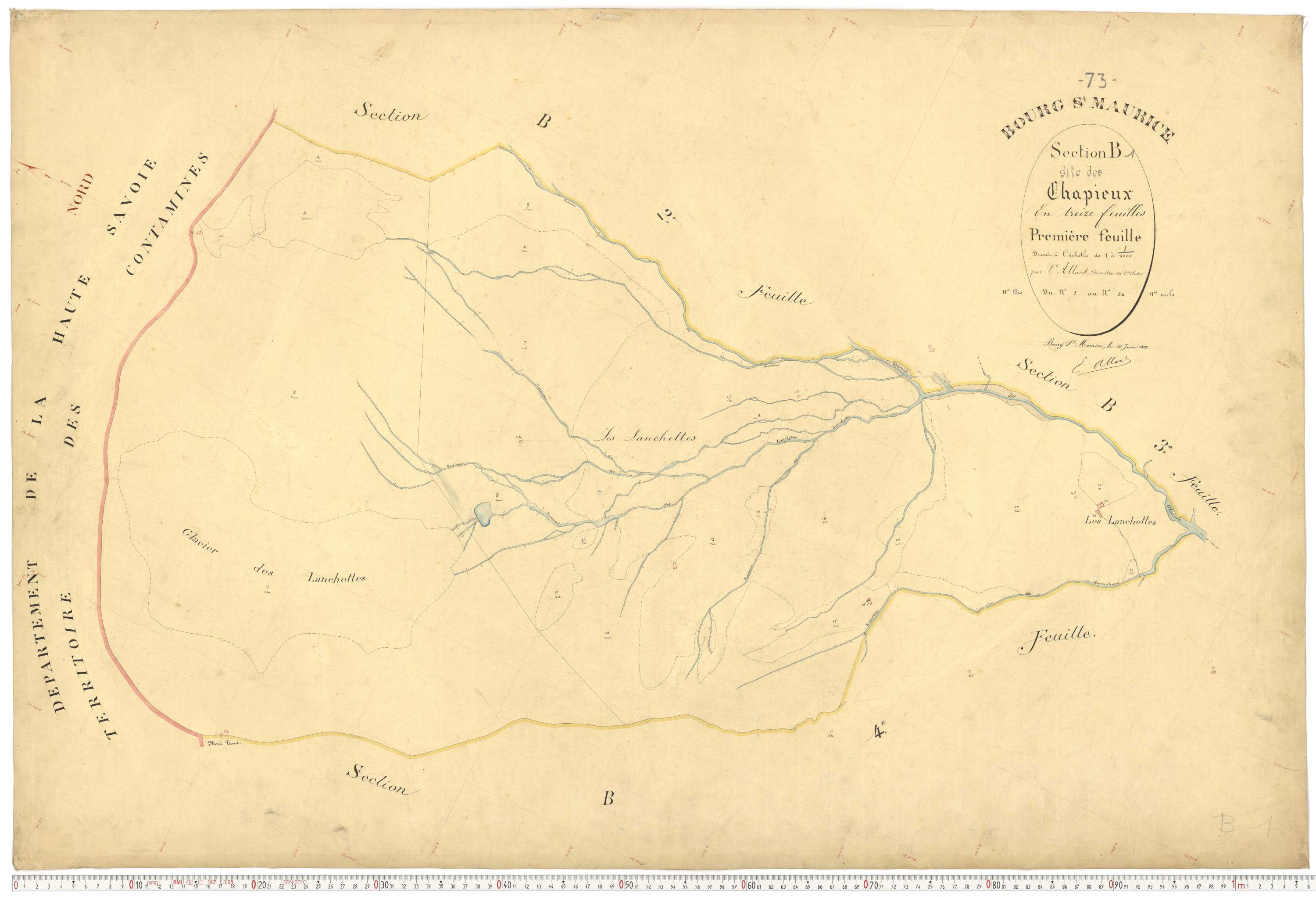 Bourg-Saint-Maurice - Plans cadastraux du premier cadastre français.